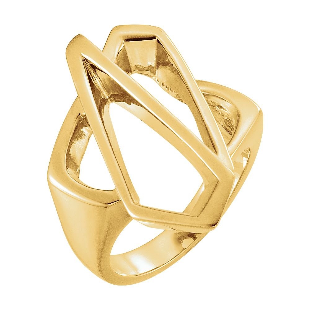 14K Yellow Gold Freeform Ring for Women - Unique Handmade Boho Jewelry - Perfect for Everyday Wear, Weddings & Special Occasions