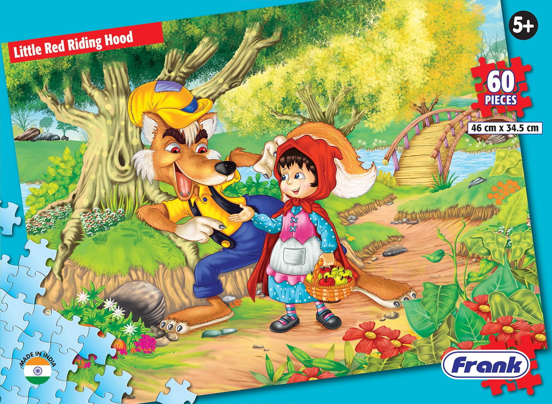 Frank Little Red Riding Hood Jigsaw Puzzle - 60 Piece Educational Puzzle for Kids Ages 5+ | Fun & Challenging Brain Booster Game to Improve Focus & Memory | Perfect for Family Game Night, Classroom Activities & Birthday Gifts