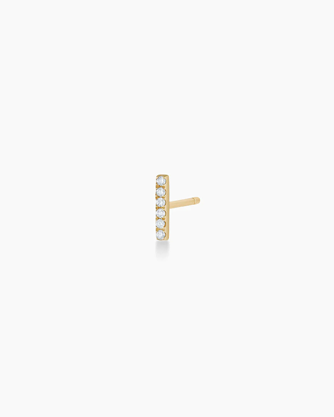 Diamond Bar Single Stud Earrings for Women - 14K Gold Plated Cubic Zirconia Stud Earrings | Perfect for Everyday Wear, Parties & Gifts