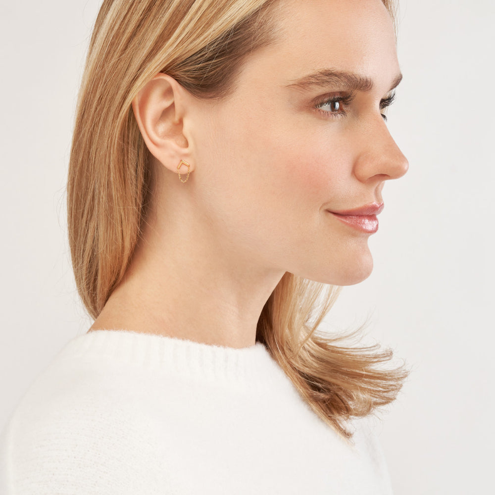 14K Gold Bar Chain Drop Earrings for Women - Dainty Minimalist Elegant Jewelry - Perfect for Parties, Weddings & Everyday Wear