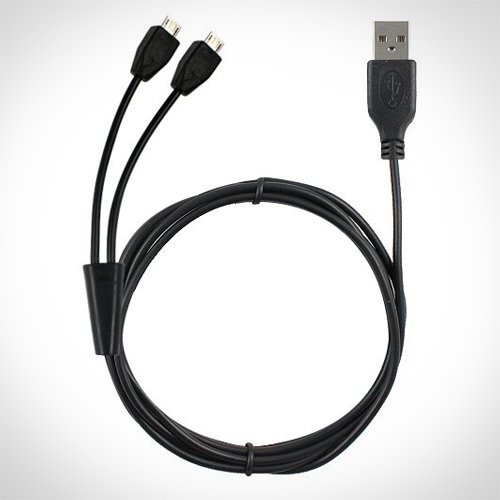 OMNIHIL 10ft Dual Micro-USB Splitter Cable for Midland X-TALKER T31VP - Charge 2 Devices Simultaneously | Perfect for Camping, Hiking & Outdoor Adventures