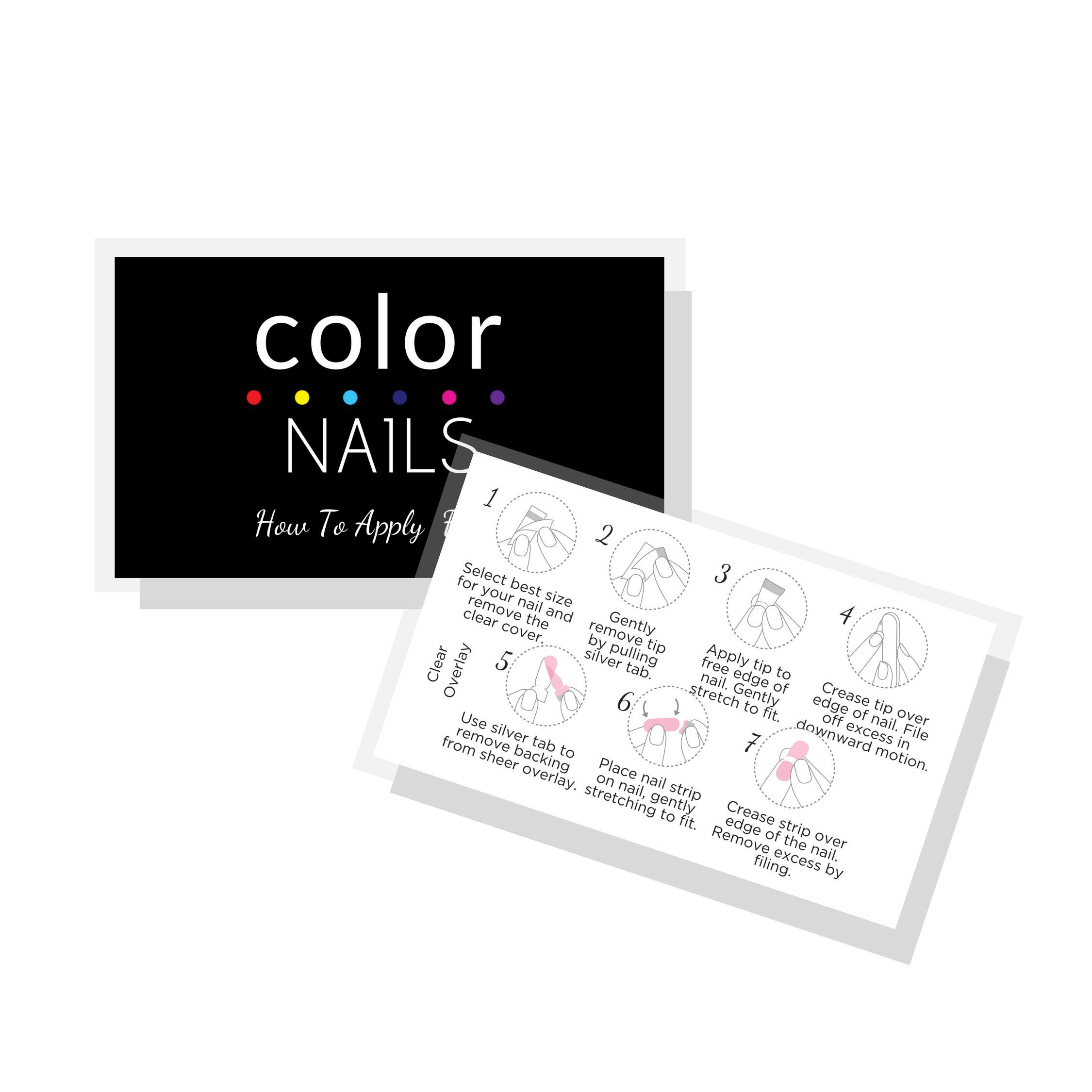 How to Apply French Nail Strip Guide Cards | 50-Pack Professional 2x3.5 Inch Nail Art Application Cards | White & Black French Tip Design | Perfect for Salons, DIY Nail Kits & Beauty Businesses