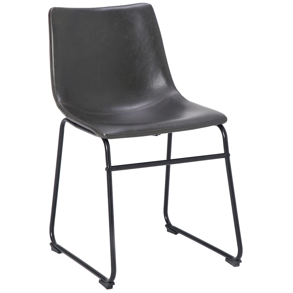 Favorite-Trade Modern Faux Leather Dining Chairs Set of 2 - Kitchen & Dining Room Chairs with Comfortable Seat - Perfect for Small Spaces, Breakfast Nooks & Contemporary Home Decor