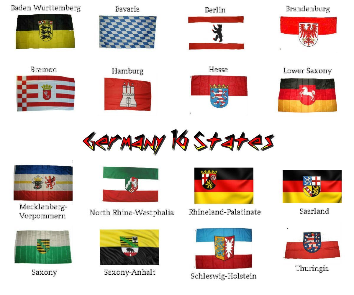 3x5 Ft German Flag - 16 States Germany National Flag 3'x5' - Perfect for Outdoor, Indoor, Sports Events & Patriotic Decorations