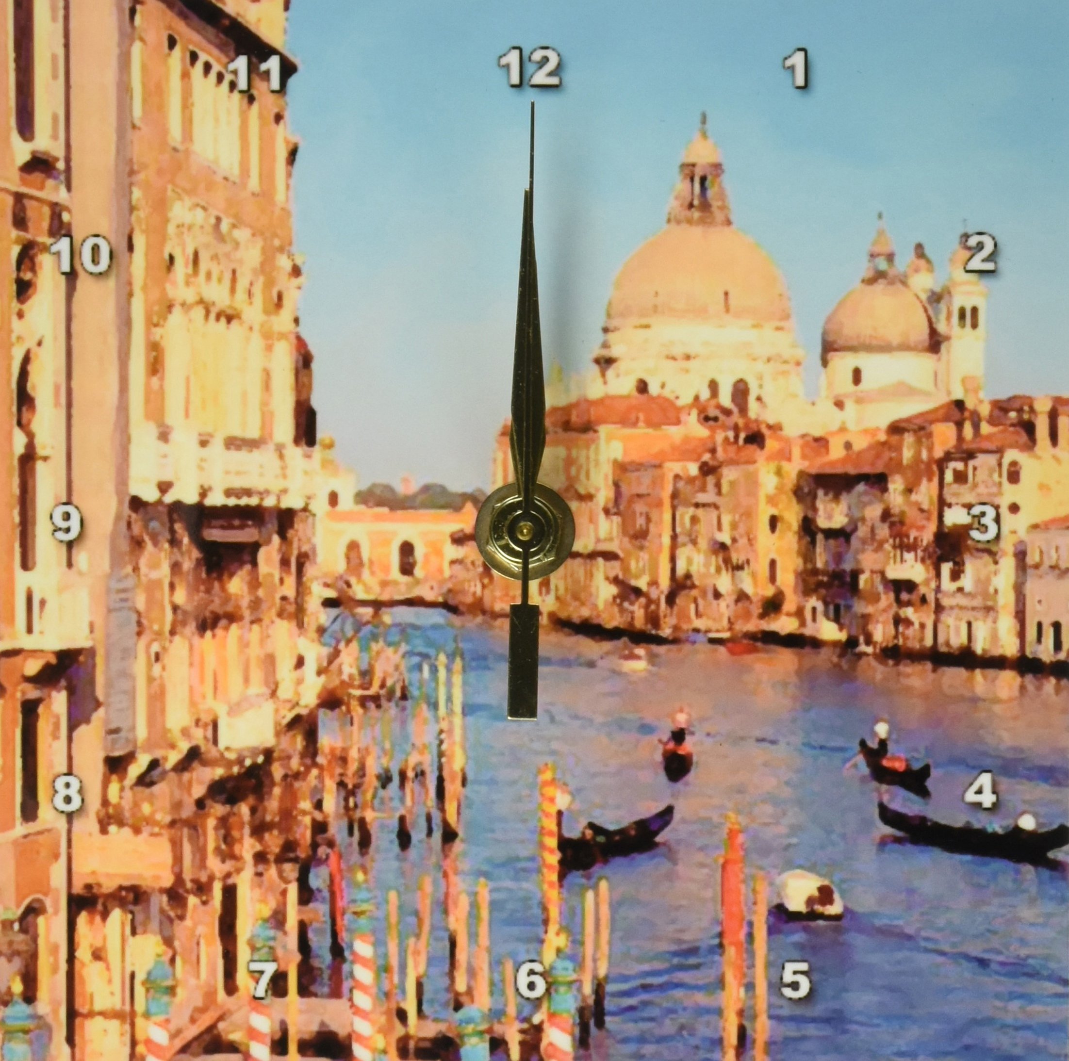 3Drose Venice Italy Themed Desk Clock - 6x6 Inch Stylish Home & Office Decor - Perfect for Gifts, Travel Lovers & Italian Decor Enthusiasts