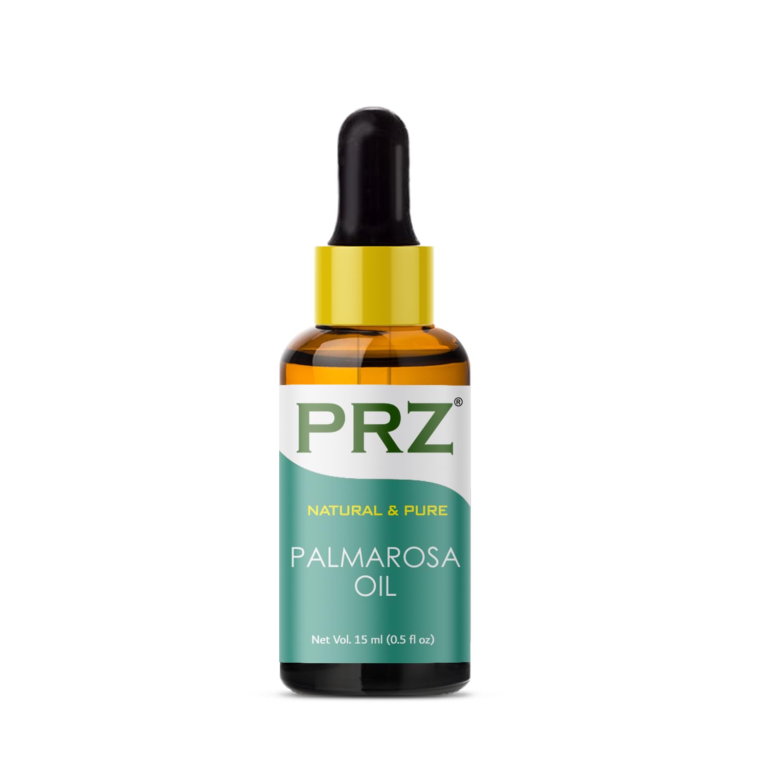 PRZ Palmarosa Essential Oil - 100% Pure Natural Therapeutic Grade for Aromatherapy, Skin Care, Hair Growth & Relaxation (15ml) - Perfect for Diffusers, Massage & DIY Beauty Products