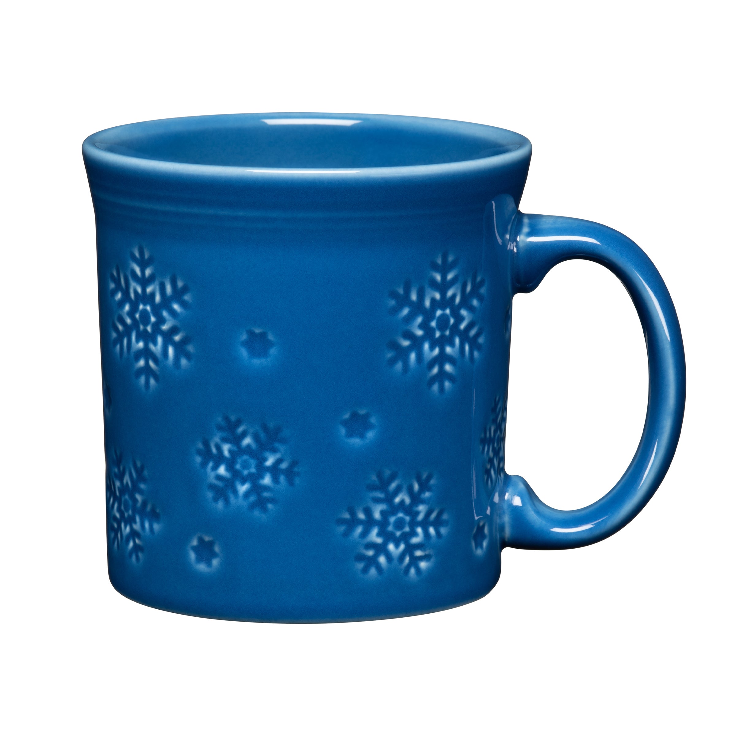 Snowflake Embossed Coffee Mug - 12oz Insulated Ceramic Travel Mug with Lid - Perfect for Winter Drinks, Office Use & Christmas Gifts