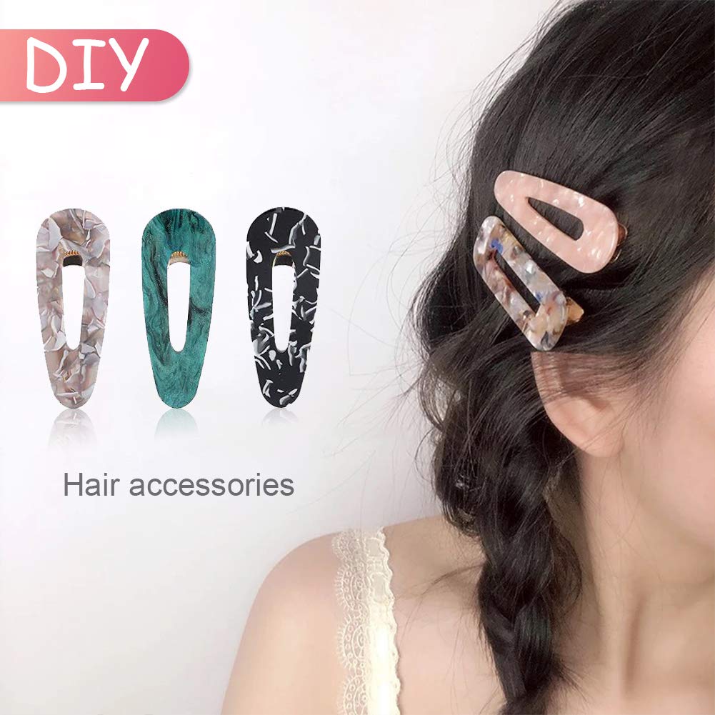 30pcs Gold Alligator Hair Clips Barrettes - Metal Hollow Hair Clips for DIY Crafts, Silicone Mold Making, Pearl Acrylic Resin Hair Accessories - Perfect for Bridal, Prom, Party Hairstyles and Gift Giving (Gold Water Drop Design)