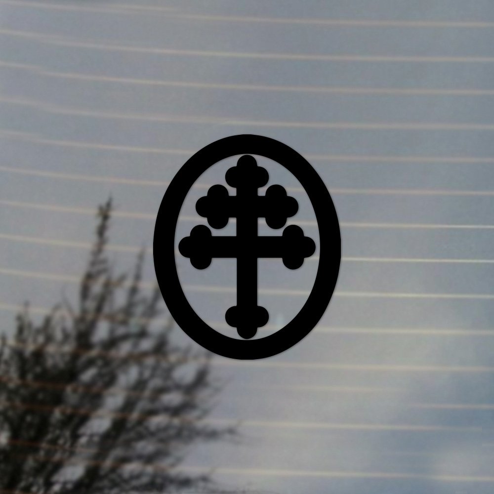Cross of Lorraine Vinyl Decal - Black Cosplay & Fan Gear - Perfect for Costumes, Laptops, Cars & DIY Projects
