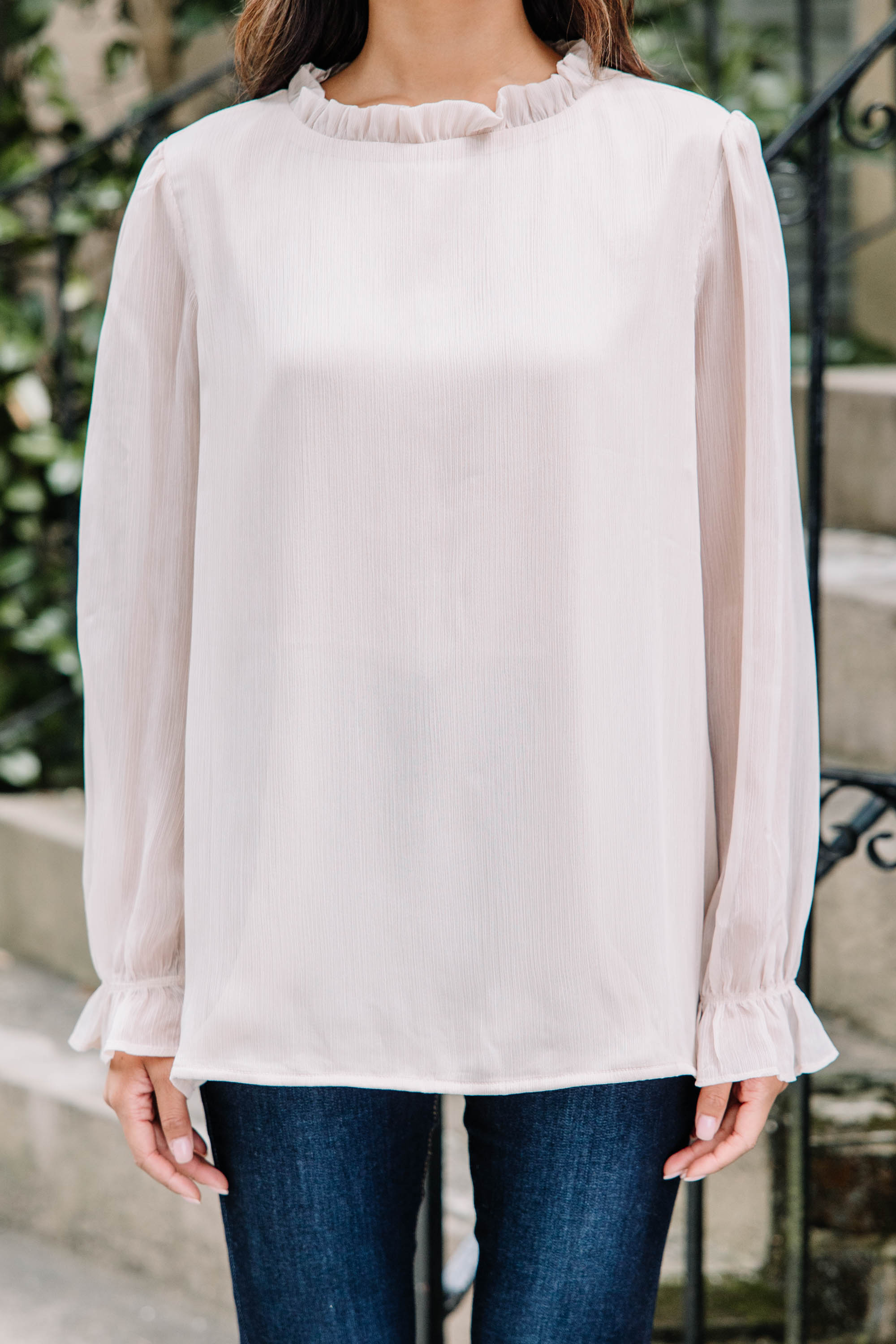 Dream Of The Day Champagne Blouse - Elegant Women's Party Top for Evening Events & Special Occasions | Perfect for Weddings, Cocktails & Date Nights