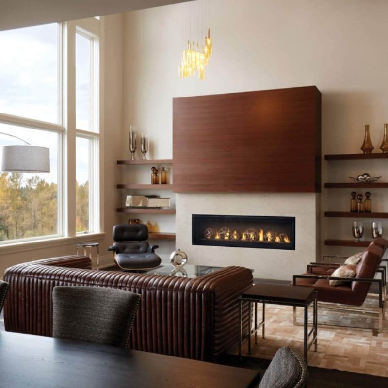 Napoleon Luxuria 62 Inch See-Through Linear Direct Vent Gas Fireplace - LVX62N2X | Modern Home Heating Solution for Living Rooms & Patios