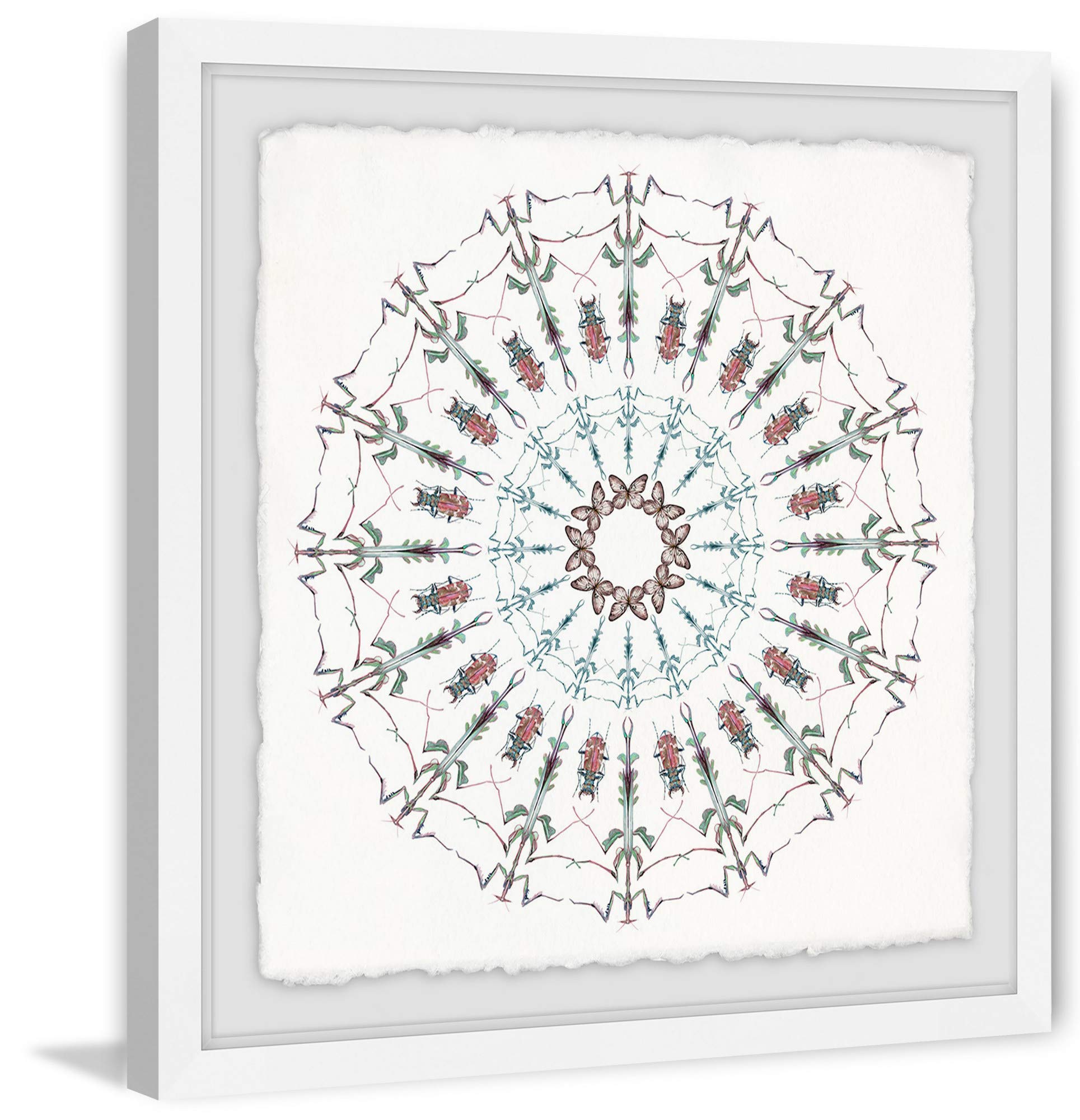 Handmade Dance of The Bugs Framed Print 18x18 by Marmont Hill - Nature-Inspired Wall Art for Living Room, Bedroom & Office Decor