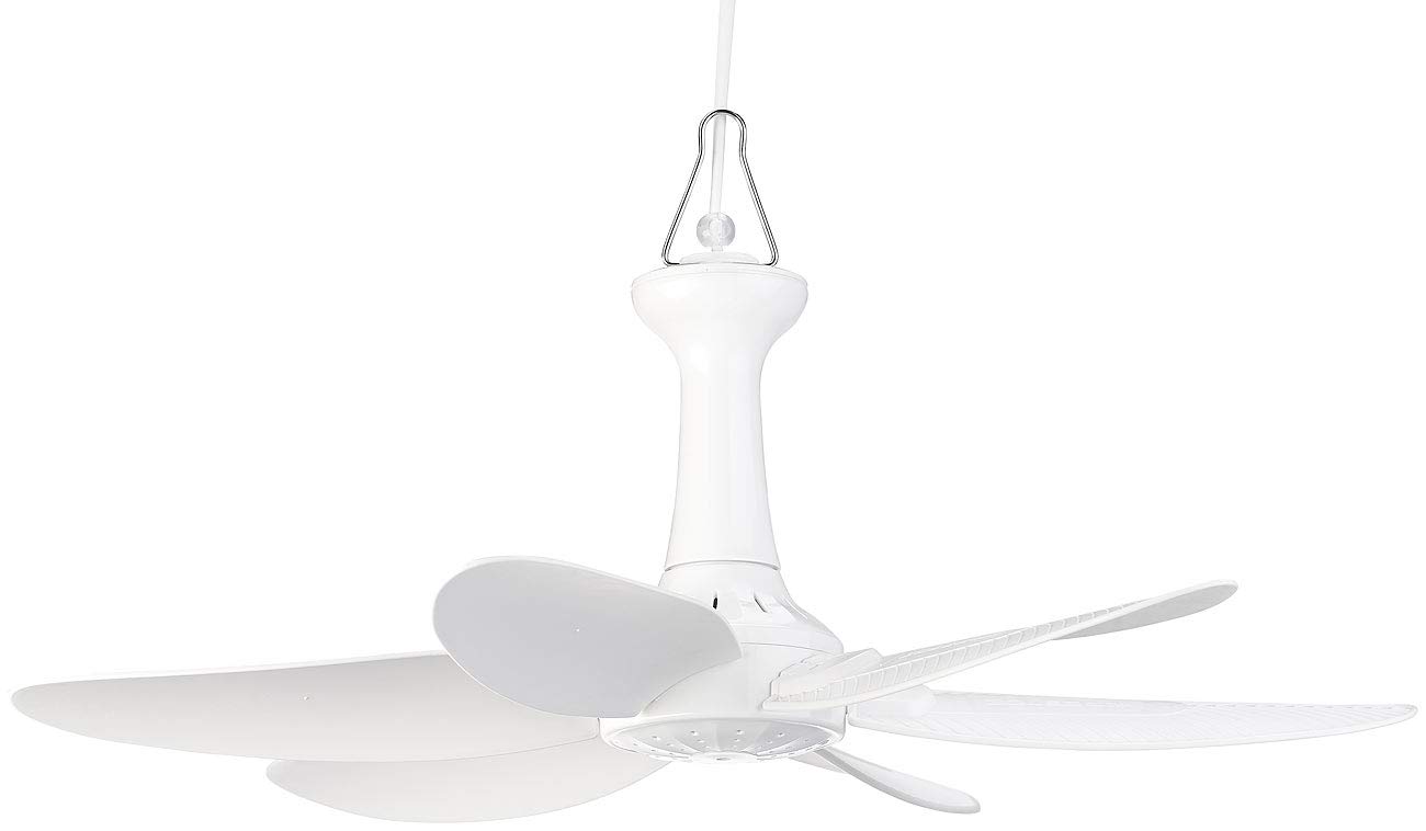 Sichler Home Appliances Ceiling Fan - 6-Blade Mobile Ceiling Fan with Timer, Clothes Hanger, 43cm, 7W (Plug-in, Travel) - Perfect for Bedroom, Living Room, and Outdoor Use