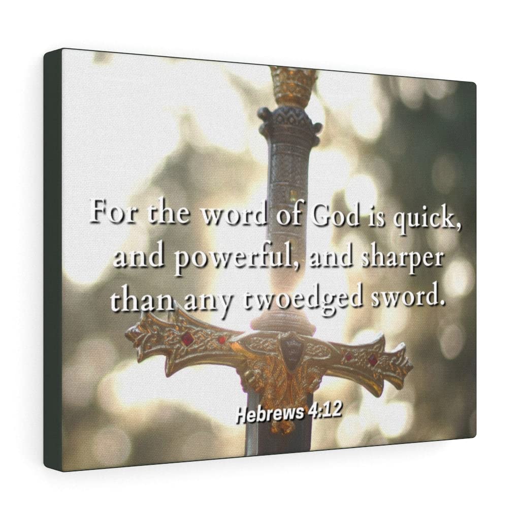 Christian Wall Art with Bible Verse Hebrews 4:12 - Scripture Word of God Print - Ready to Hang Home Decor for Living Room, Bedroom & Church