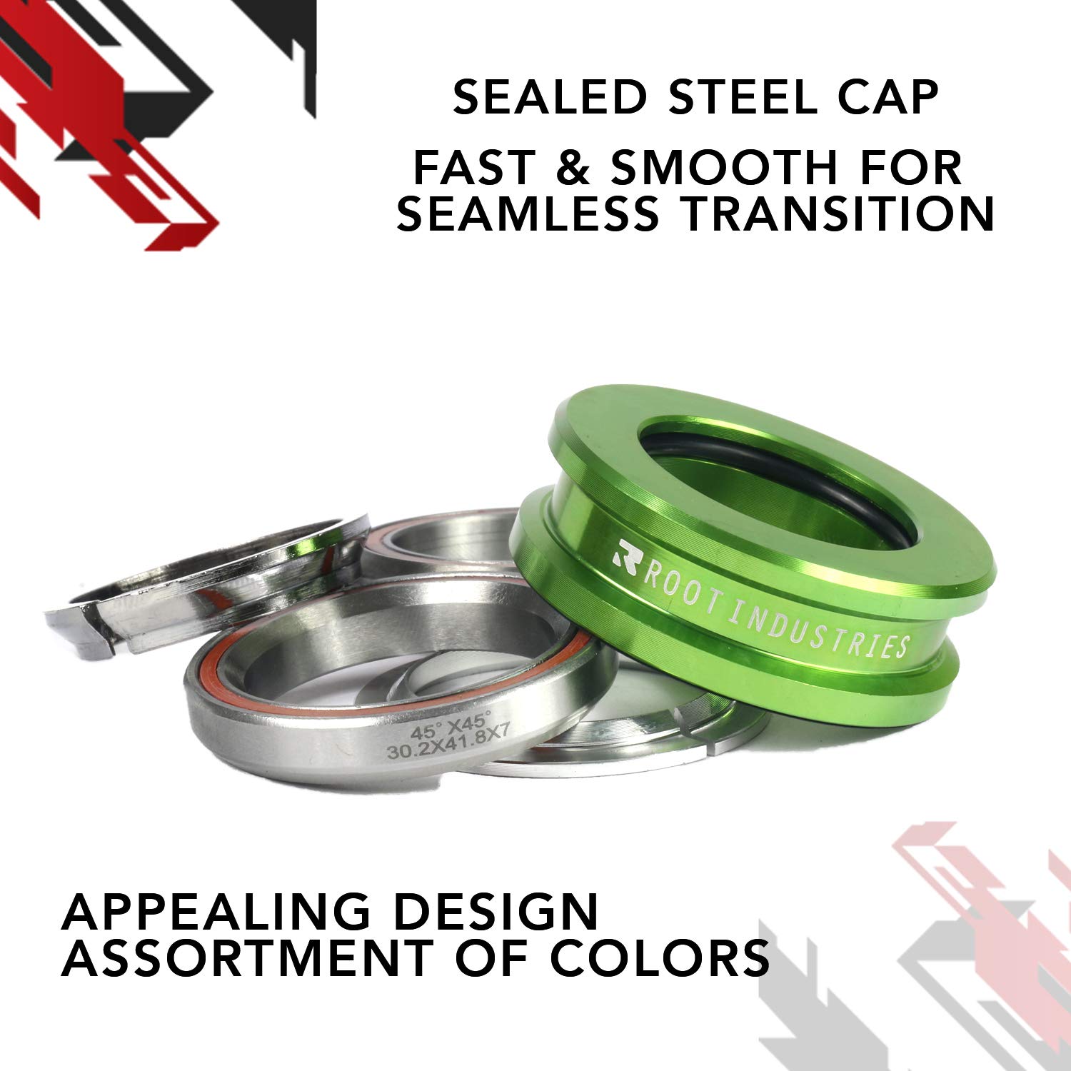 ROOT INDUSTRIES AIR Headset Tall Stack - Green | Premium Skateboard Headset for Smooth Rides | Perfect for Street Skating, Park Tricks & Longboard Cruising