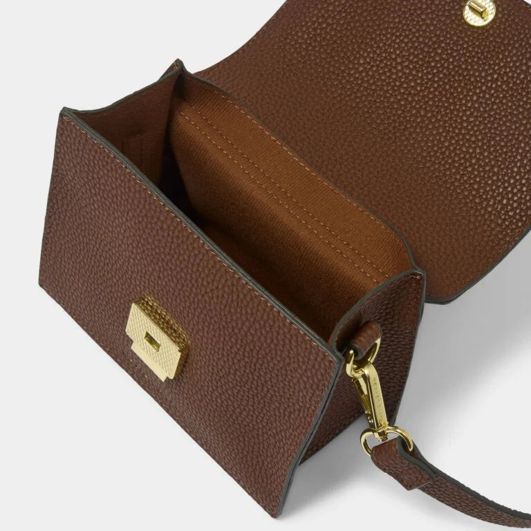 Katie Loxton Orla Mini Faux Croc Crossbody Bag in Chocolate - Stylish Vegan Leather Purse for Women, Perfect for Everyday Use, Date Nights & Travel Accessories