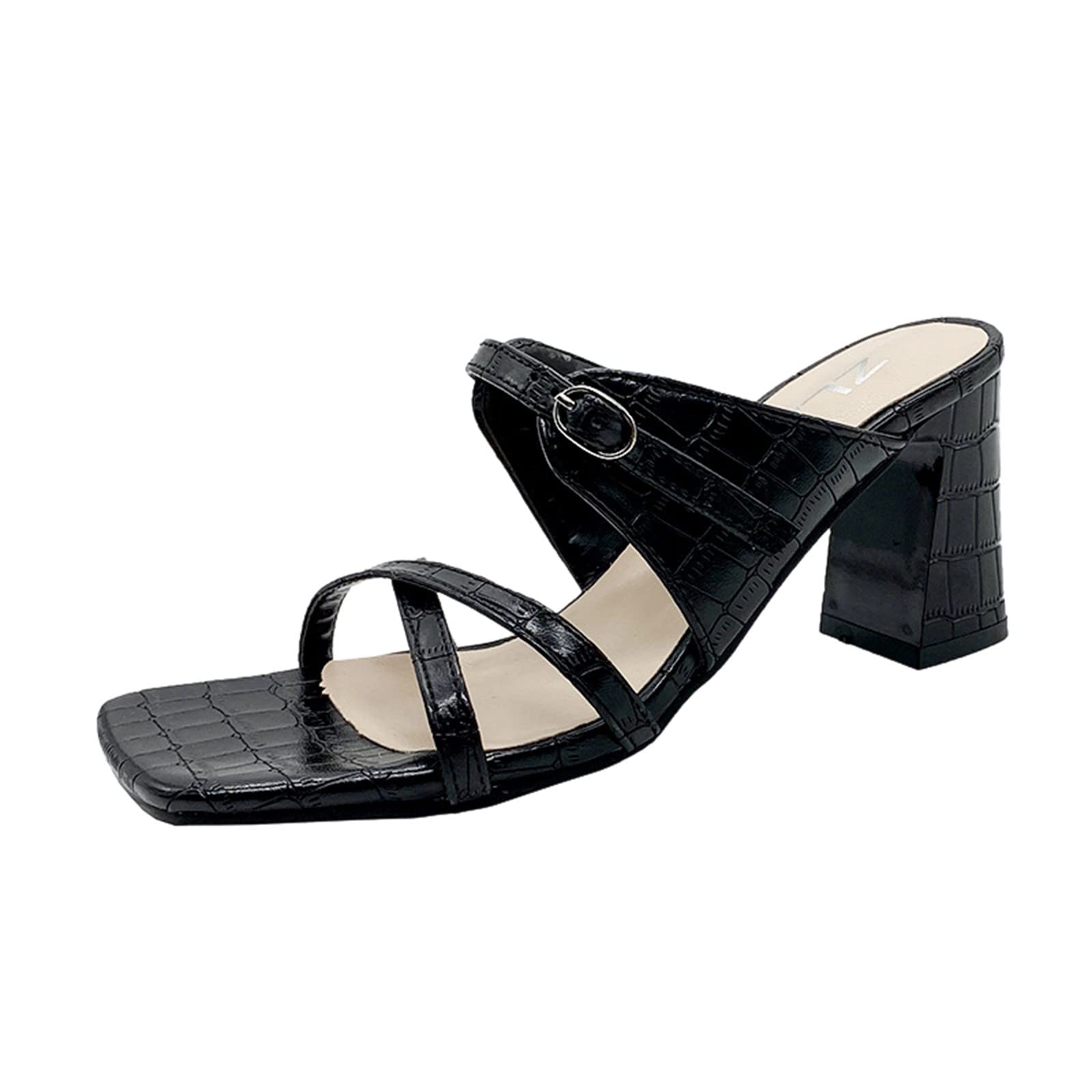 Breathable Women's Casual Lace-Up Sandals with Toe-Knob Design - Comfortable Flat Heel Dress Sandals for Women | Perfect for Summer Outings, Beach Walks & Casual Wear (Black, Size 9)