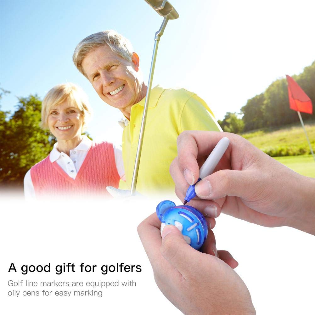 Keenso Golf Ball Marker & Alignment Tool Kit with Pens, Template Liner for Putting Practice – Perfect for Improving Accuracy on the Green (Blue)