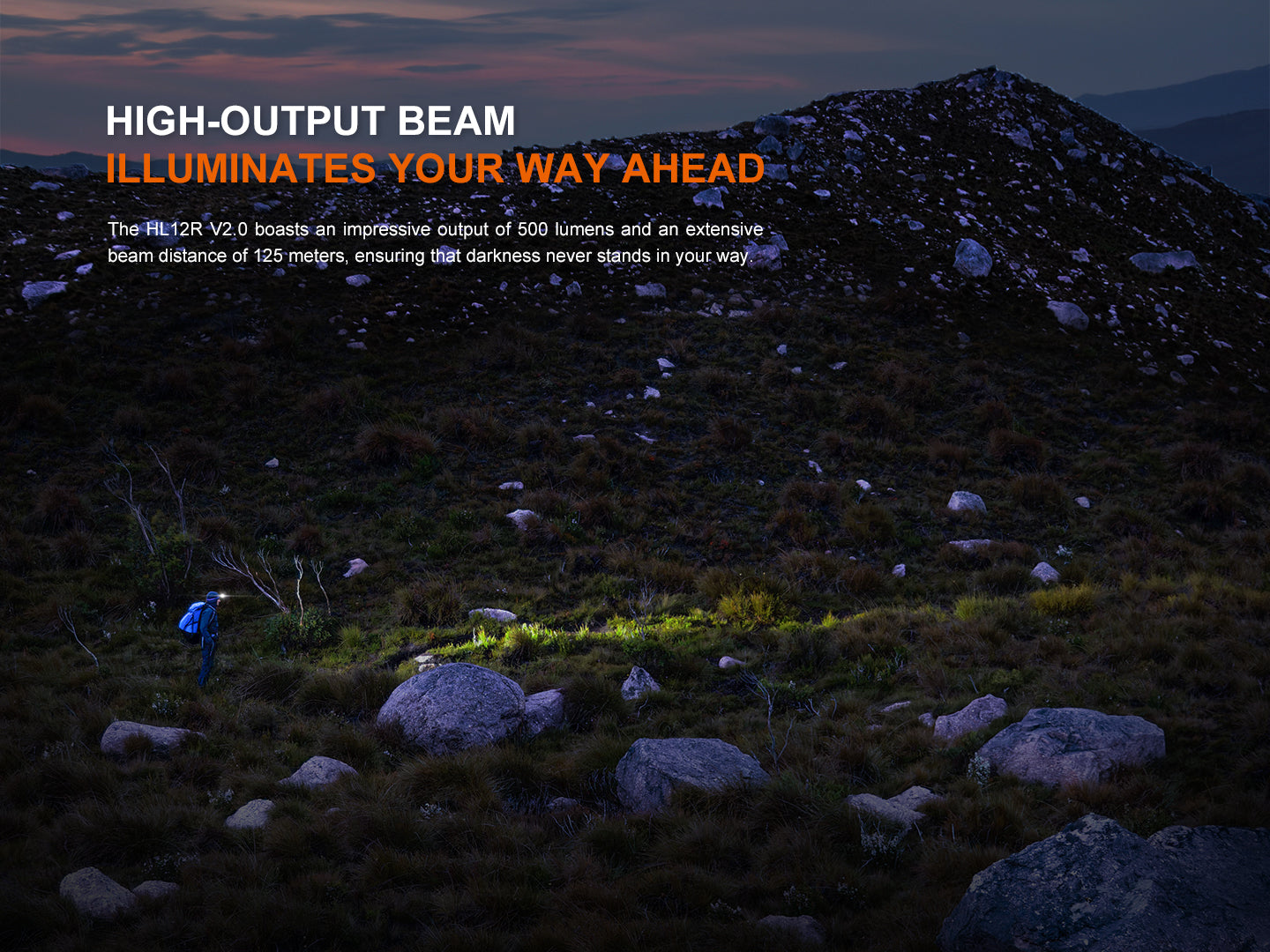 Fenix HL12R V2 Ultralight Rechargeable Headlamp - 300 Lumens, IP68 Waterproof for Camping, Hiking, Running & Outdoor Adventures