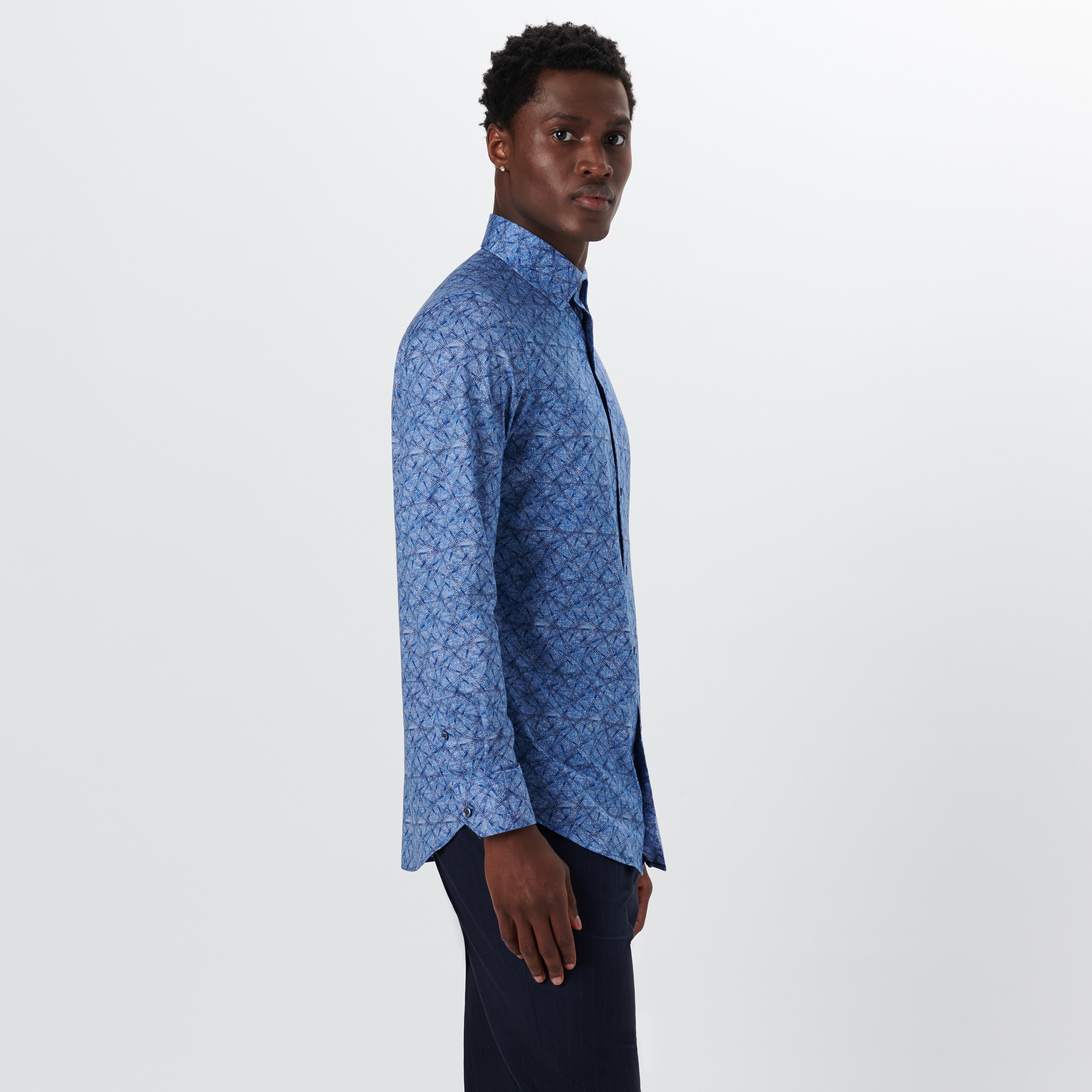 JAMES Abstract Print Cotton Shirt for Men - Stylish Casual Button Down Shirt for Everyday Wear, Office & Date Night Outfits