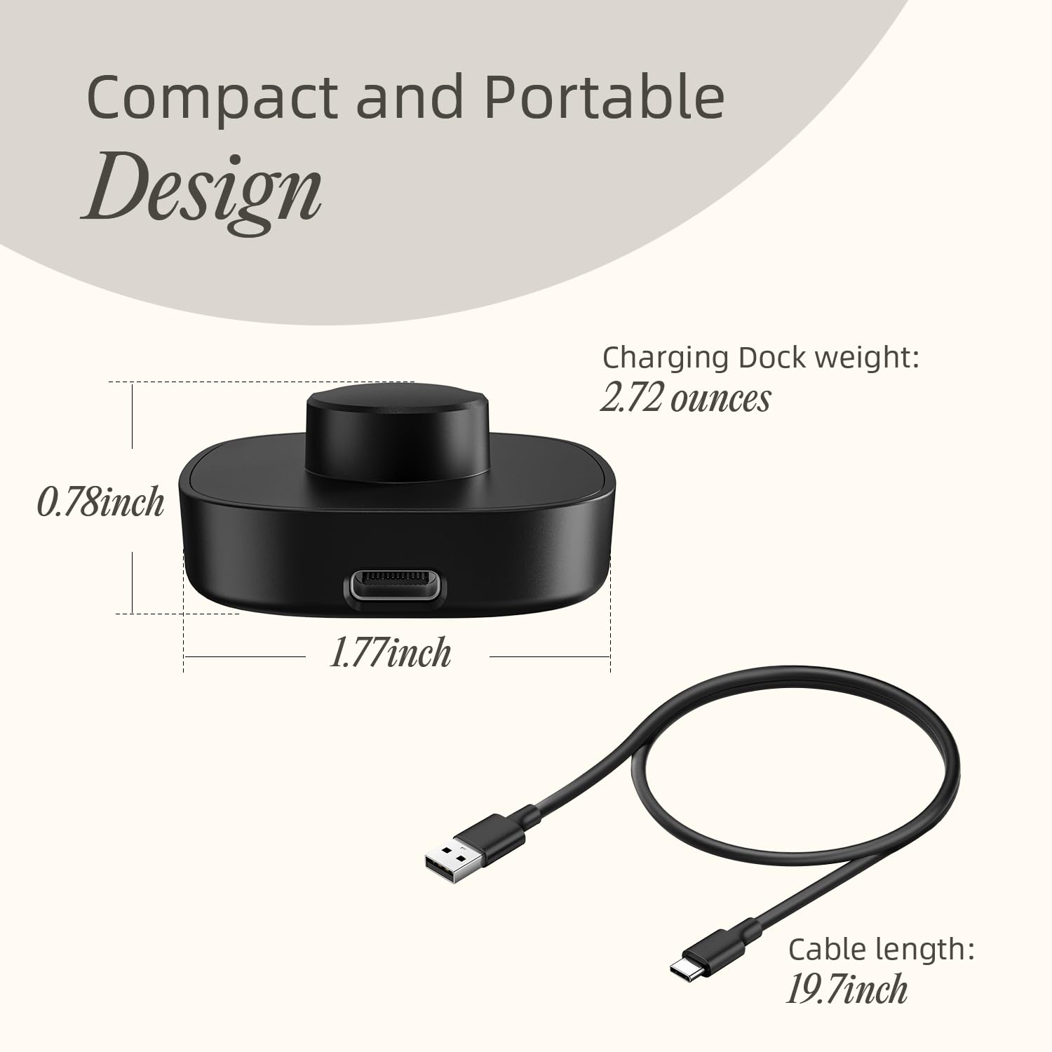 Smart Ring Charger Size 8 - Fast Wireless Charging Dock with USB-C Cable, Compatible with Oura Ring Gen3 & Other Smart Rings (Black) - Perfect for Home, Office & Travel Use