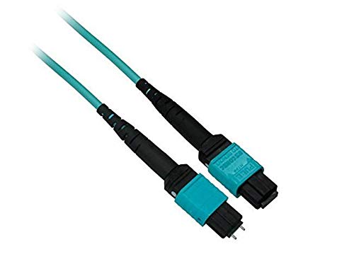 Ultra Spec - MTP 40Gb 50/125 OM3 Multimode Fiber Optic Cable Plenum (OFNP) 12 Fiber - 15m Male to Female Type B for High-Speed Data Centers & Network Installations