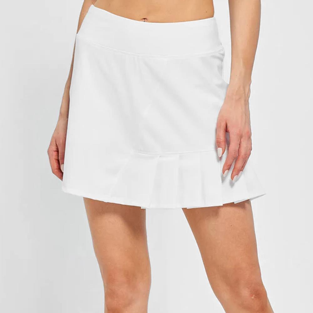 Lija Women's Risk Skort - White | Athletic Tennis Skirt with Built-in Shorts for Women | Perfect for Tennis, Golf, Running & Workouts