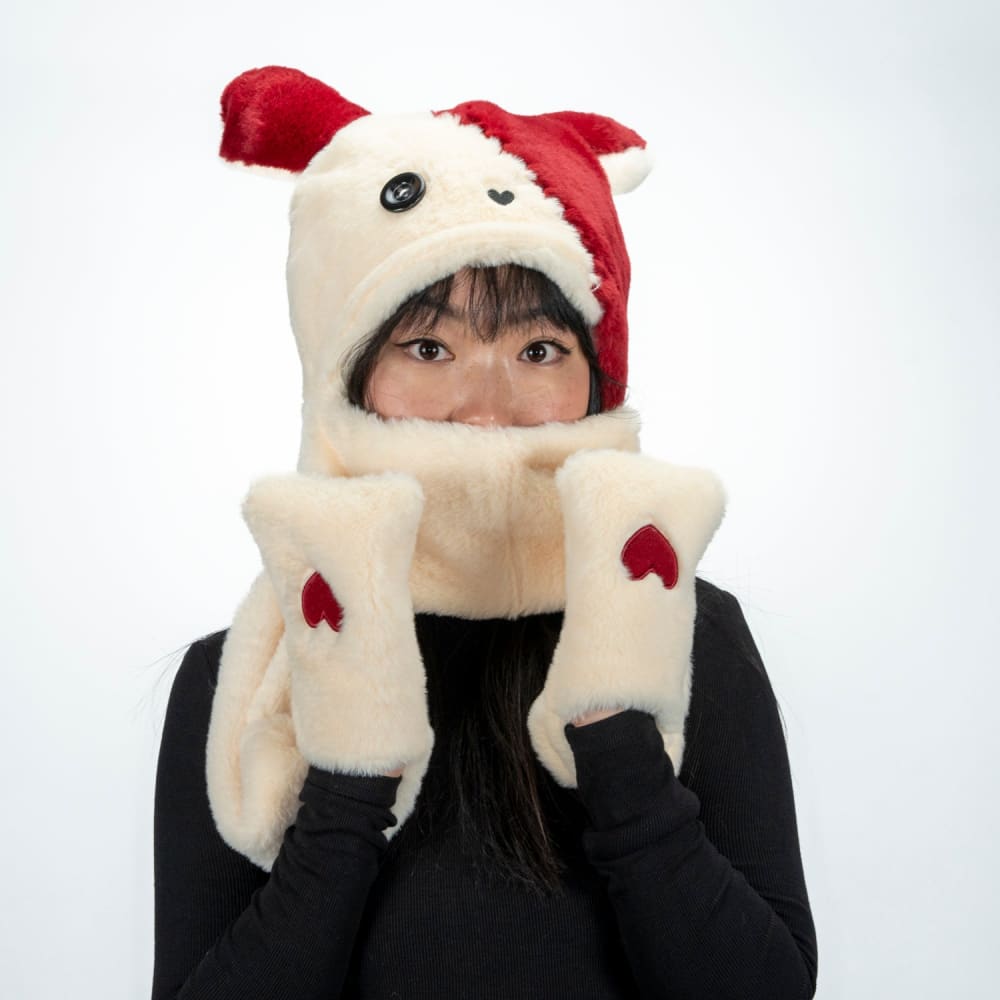 Scoodie Dreadful Love Rabbit Scarf Hoodie - Cozy Winter Wear for Women | Cute Animal Print Fashion Accessory | Perfect for Cold Weather, Outdoor Activities & Casual Style