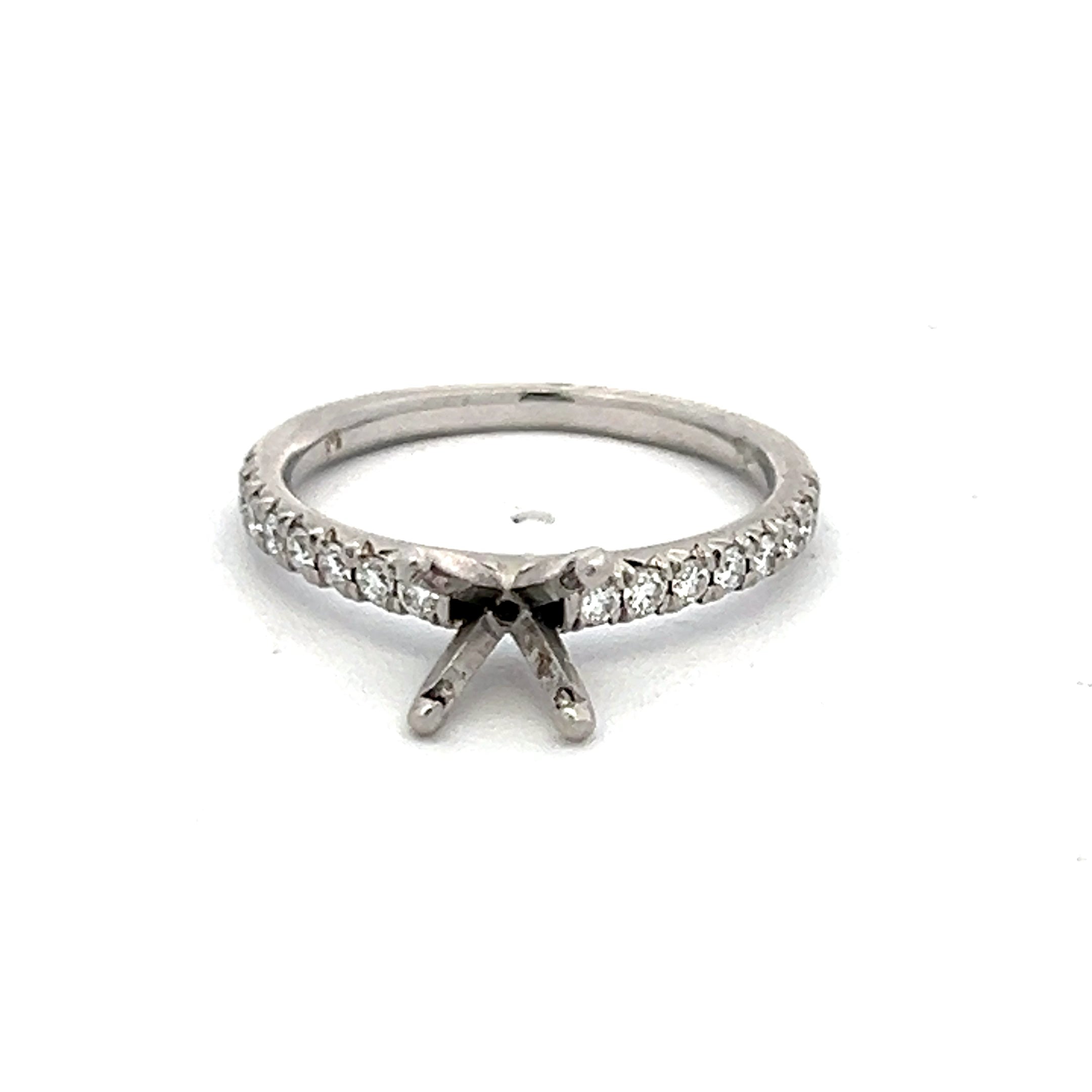 0.16 Carat Round Brilliant Diamond Platinum Semi Mount Engagement Ring for Women - Perfect for Proposals, Weddings & Anniversary Gifts