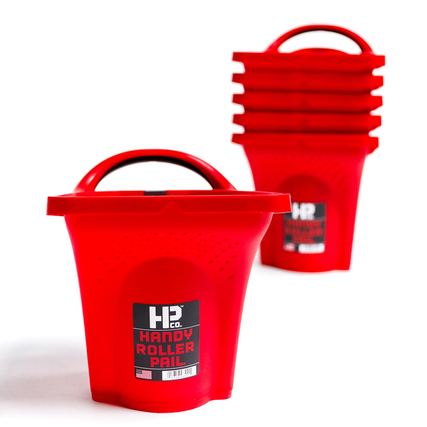 6 Pack Handy Roller Pail Set - Durable Paint Bucket with Roller Grid - Perfect for Home Painting, DIY Projects & Professional Use