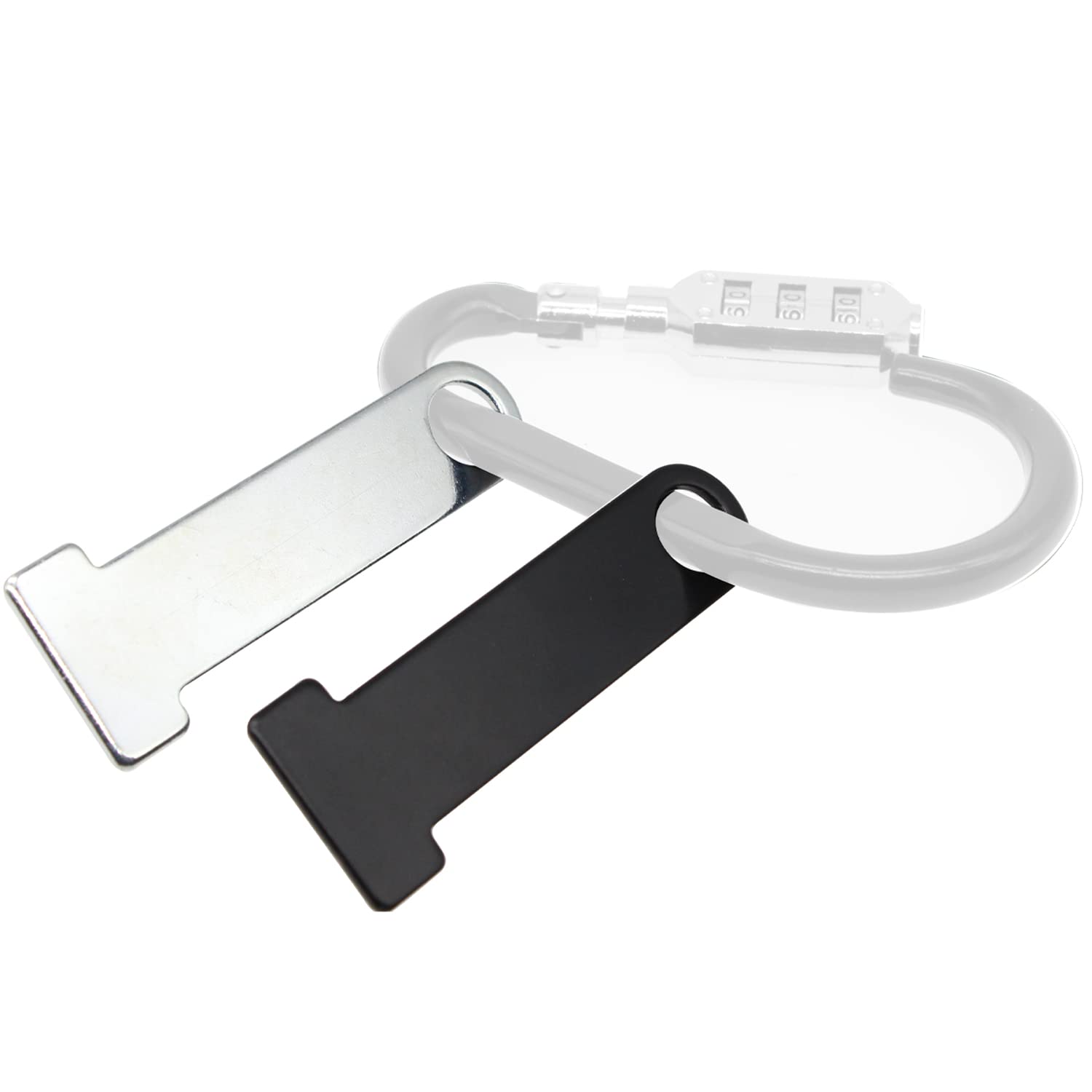 Universal Motorcycle Helmet Strap D-Ring Lock - Stainless Steel Helmet Lock Bracket (2 Pack, Black) - Secure Your Helmet for Street Bikes, Cruisers & Scooters