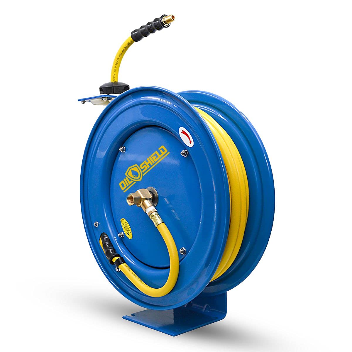 Oil Shield 18ga. Heavy Duty Retractable Air Hose Reel - 3/8