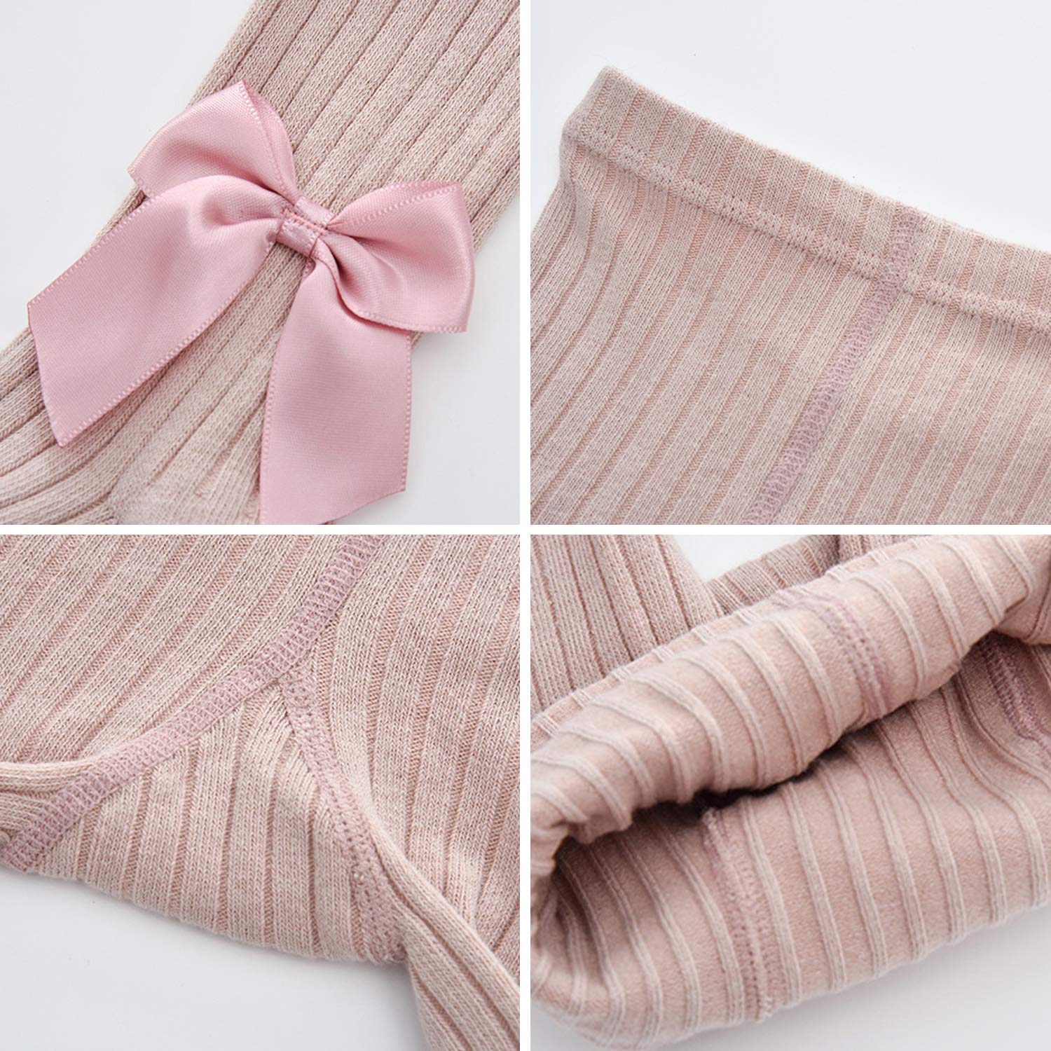 Evelin LEE 3 Pack Girls Knit Tights Leggings with Bowknot - Warm Winter Pantyhose Stockings for Toddlers 1-5 Years - Perfect for School, Playdates & Cold Weather Outfits
