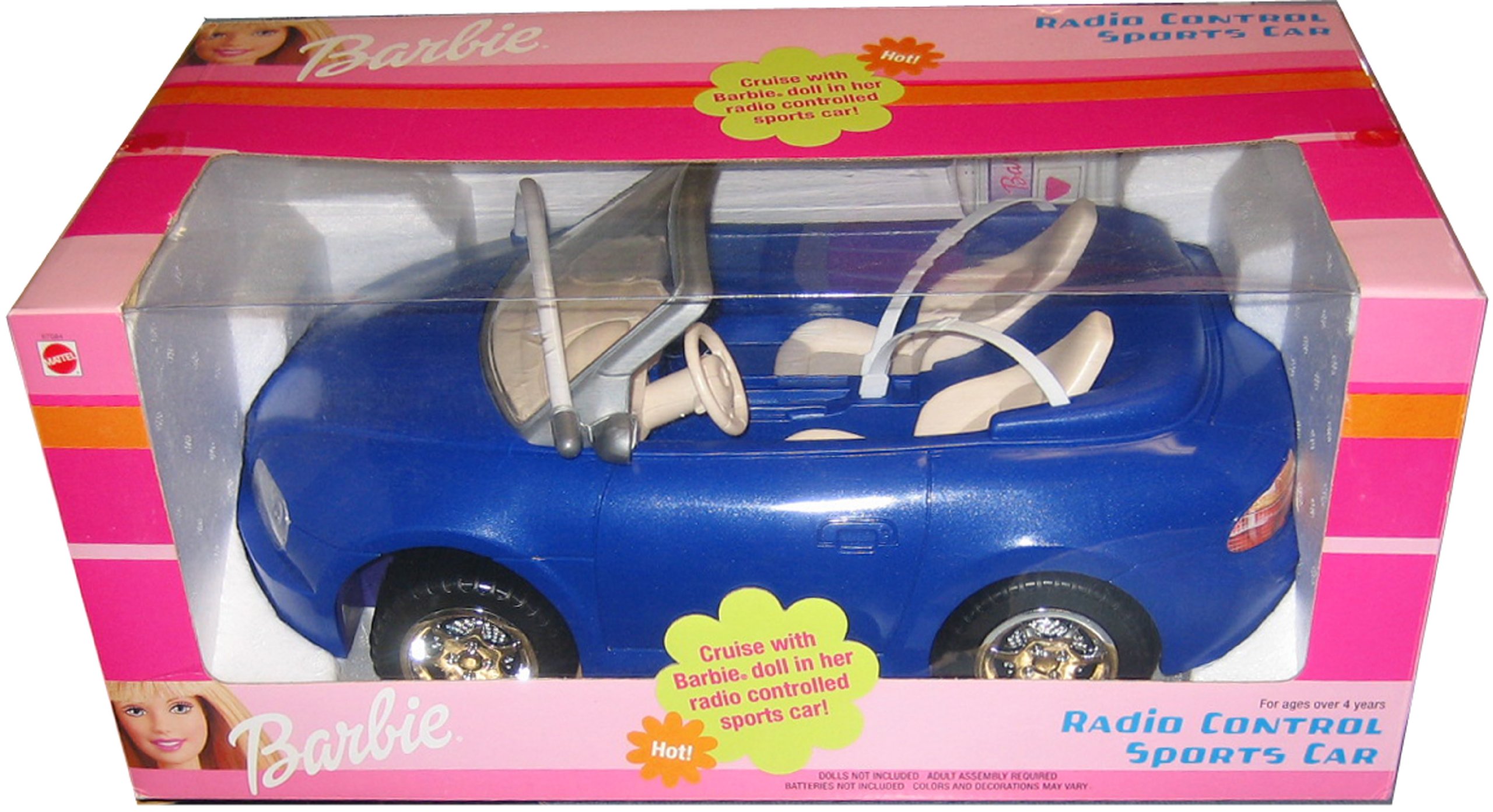 Mattel Barbie RC Blue Convertible Sports Car - Remote Control Toy Vehicle for Kids | Perfect for Indoor & Outdoor Play, Birthday Gifts, and Pretend Driving Adventures
