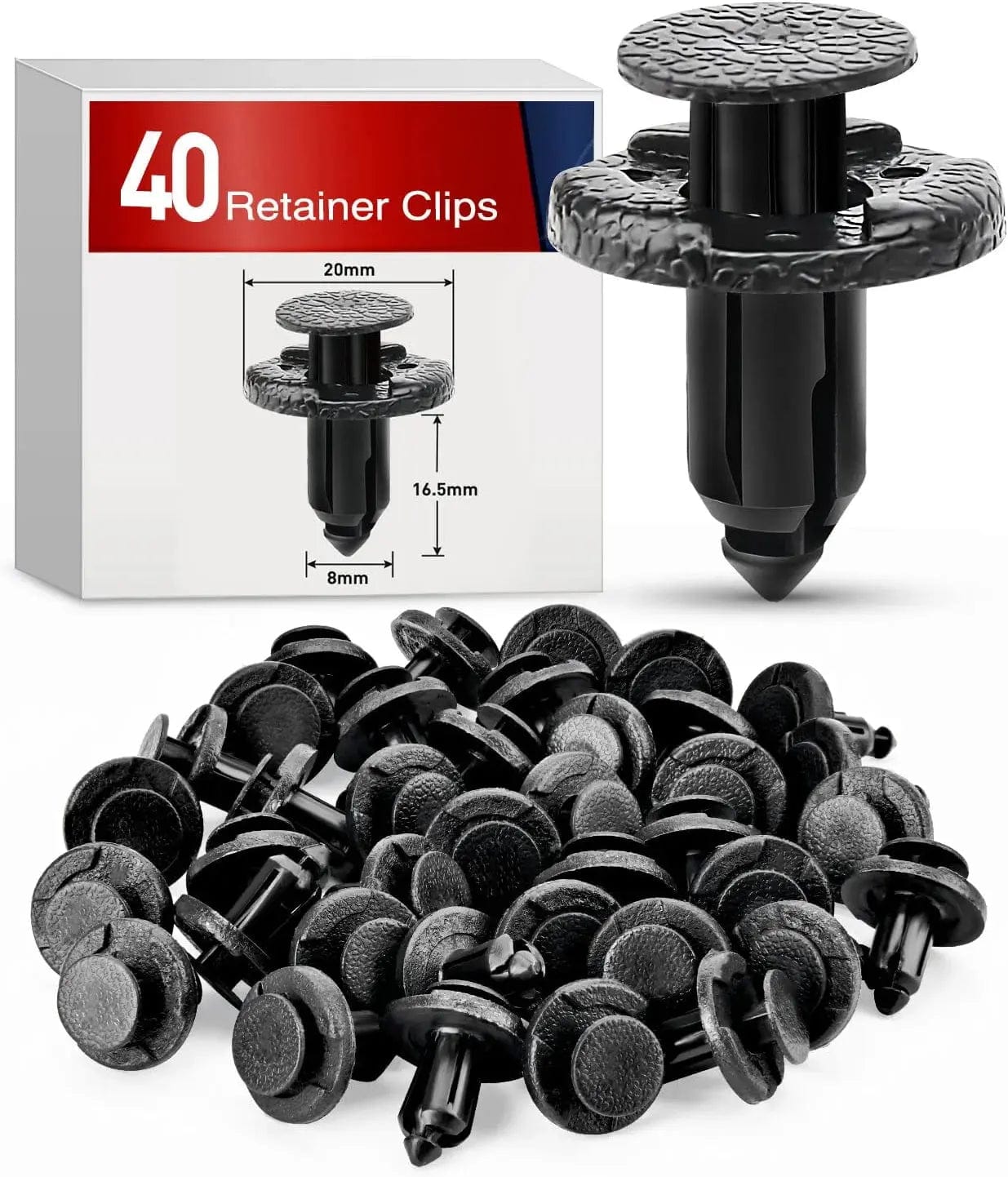 40 Pcs 20mm Hole 8mm Front Bumper & Radiator Support Push Retainer Clips 11296 AG000 - Compatible with Nissan & Infiniti Vehicles - Perfect for Bumper Repair & Radiator Installation