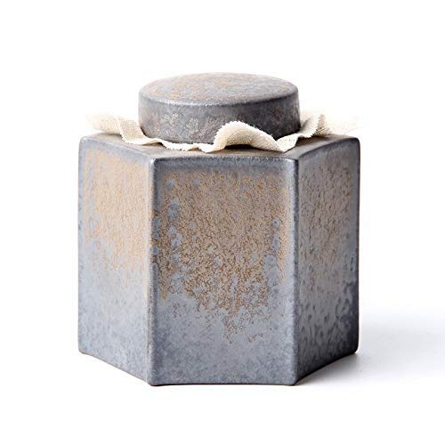 Premium Ceramic Tea Storage Jar with Sealed Lid - 400ml Traditional Chinese Style Tea Caddy for Loose Leaf Tea, Coffee Beans & Spices | Airtight Kitchen Canister for Home, Dining & Decoration (Color: A)