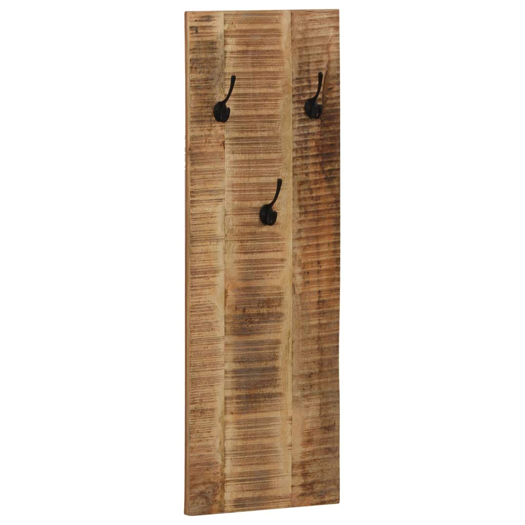 Premium Solid Mango Wood Wall-Mounted Coat Rack Set of 2 - 14.2x43.3x1.2 Inches - Durable Entryway Organizer for Hats, Scarves & Jackets - Perfect for Hallway, Bedroom or Mudroom Storage