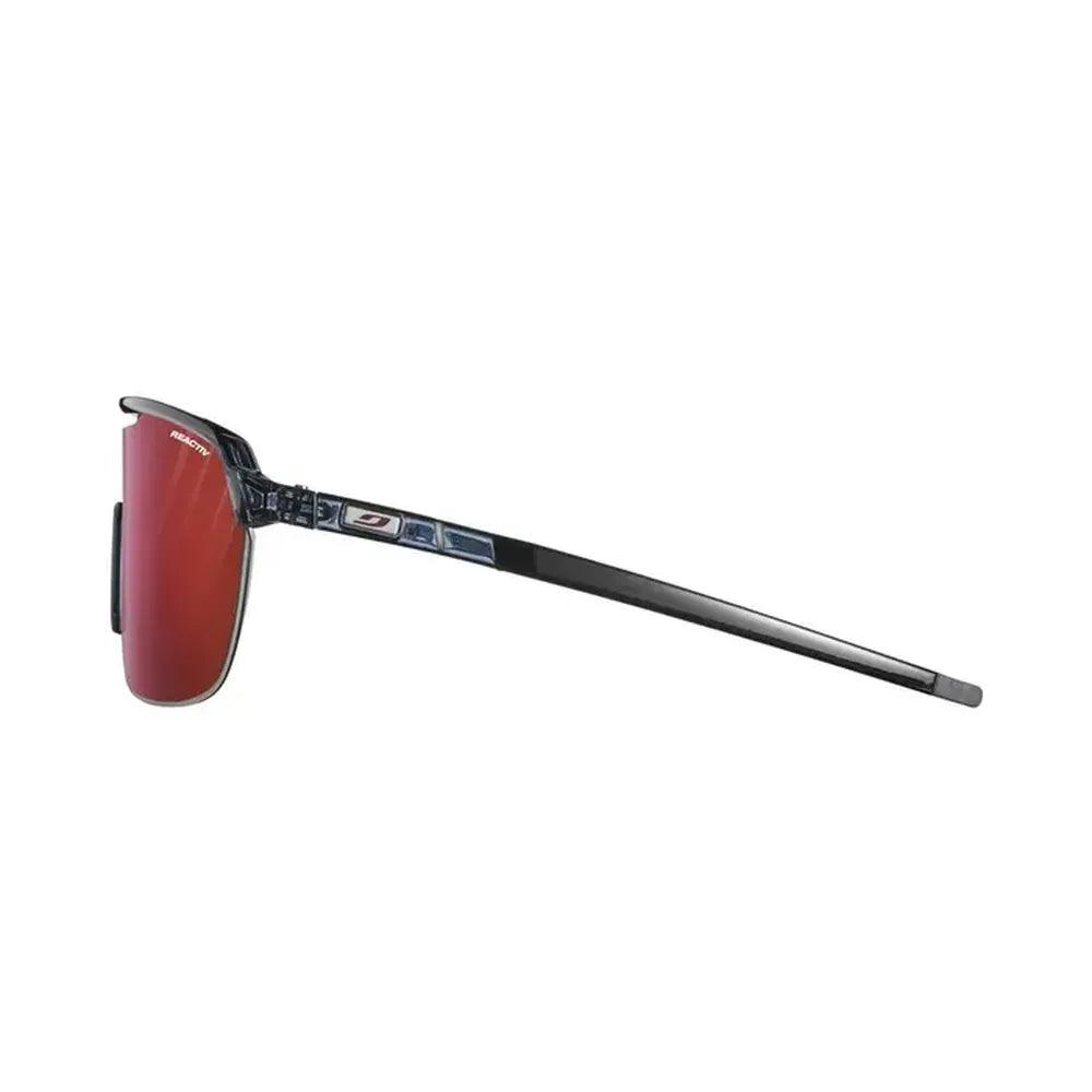 Julbo Frequency Reactiv P0 3 HC Sunglasses - Translucent Blue/Black Frame with Photochromic Lenses for Cycling, Running & Outdoor Sports