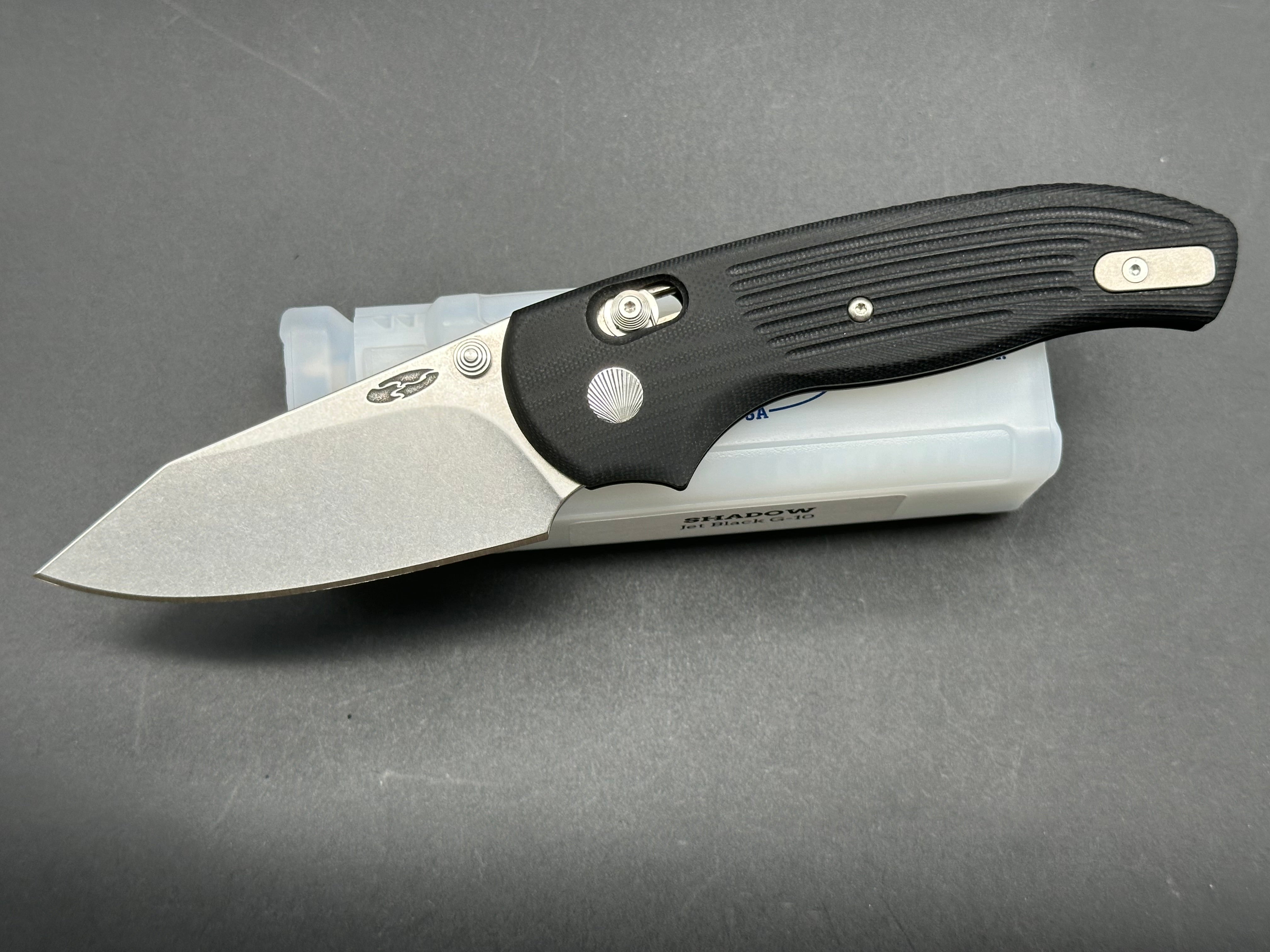 TRM Shadow River Lock Folding Knife - G10 Jet Black Handle Tactical EDC Pocket Knife for Outdoor Camping, Hiking & Survival Gear