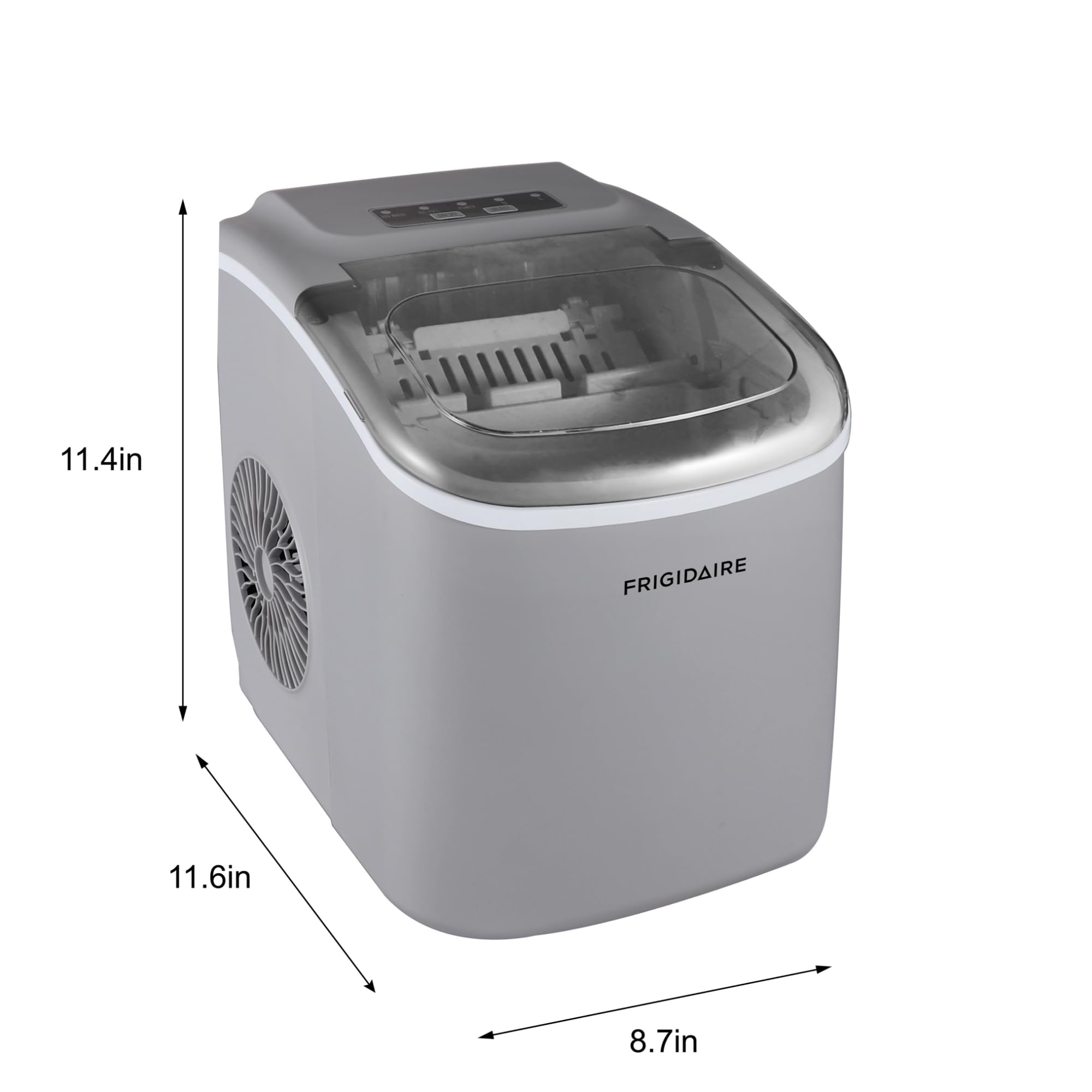 Frigidaire EFIC118-SILVER-KL Portable Countertop Ice Maker Machine - 26 lbs Daily Output, Silver - Perfect for Home, Office, RV, and Parties