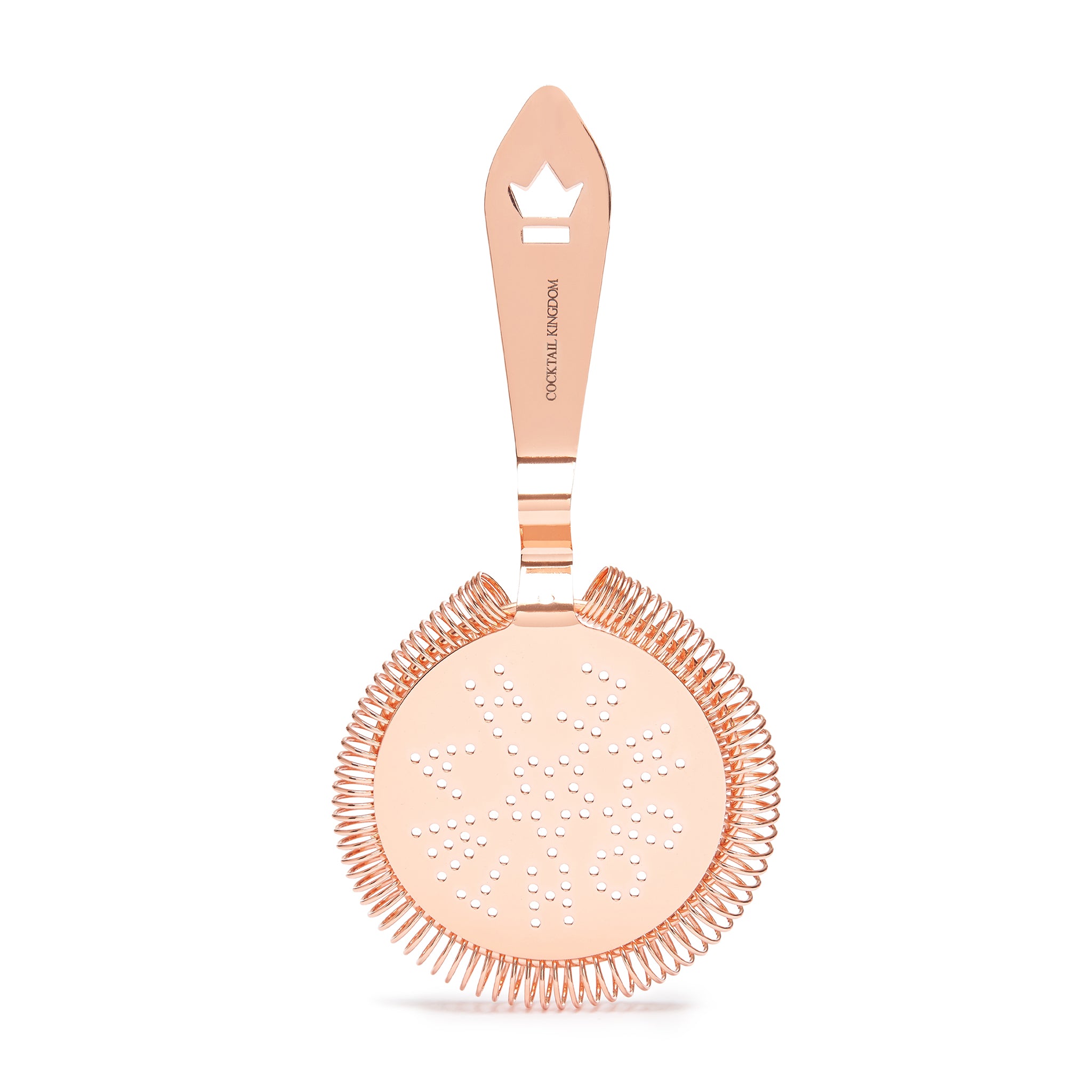 Vintage Style Large Cocktail Strainer - Copper Plated Bar Tool for Mixing Drinks, Perfect for Home Bars, Cocktail Parties, and Professional Bartending