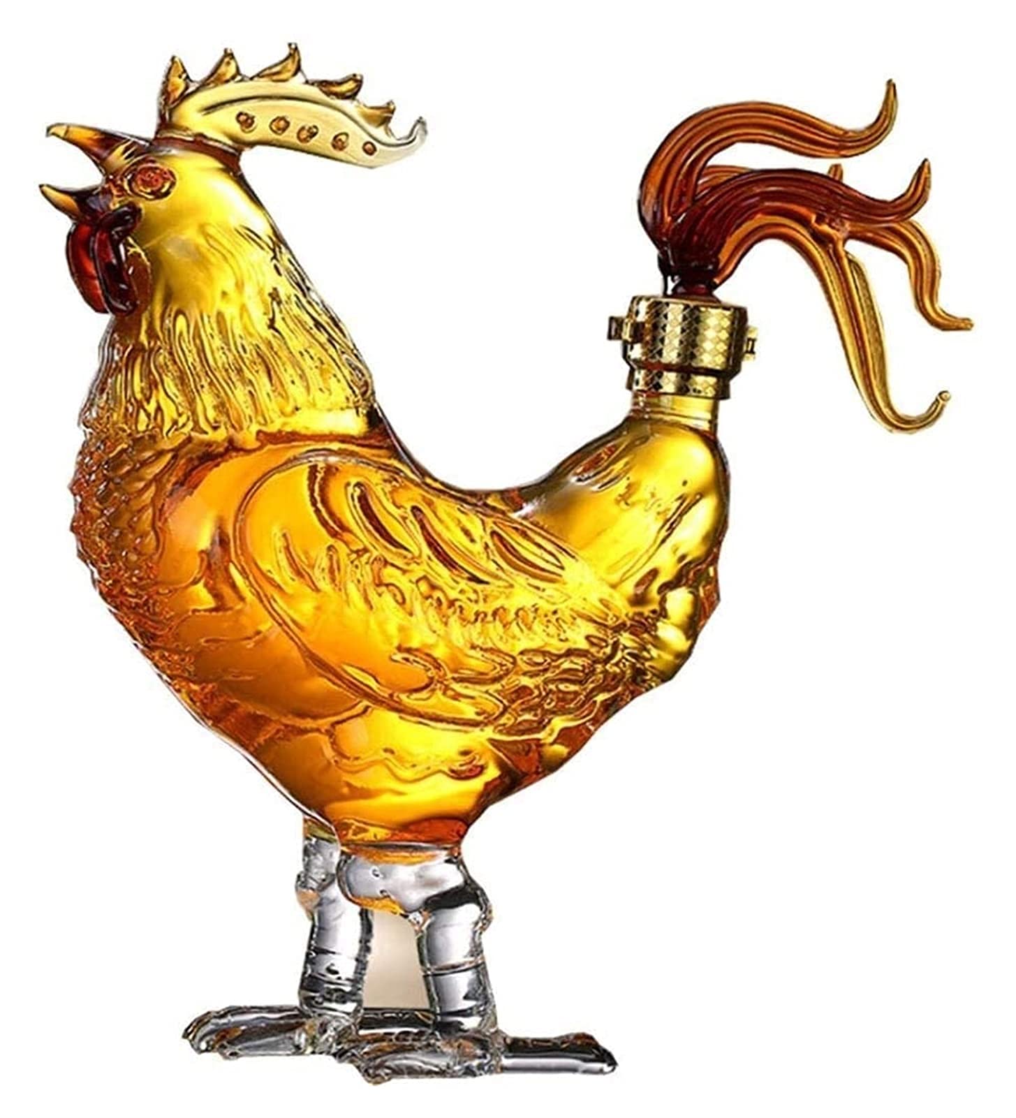 Premium Whiskey Decanter Set - Elegant Chicken Bottle Animal Shape Glass Decanter for Wine, Bourbon, Vodka | High-Quality Borosilicate Glass Craft | Perfect for Home Bar, Gifts & Entertaining