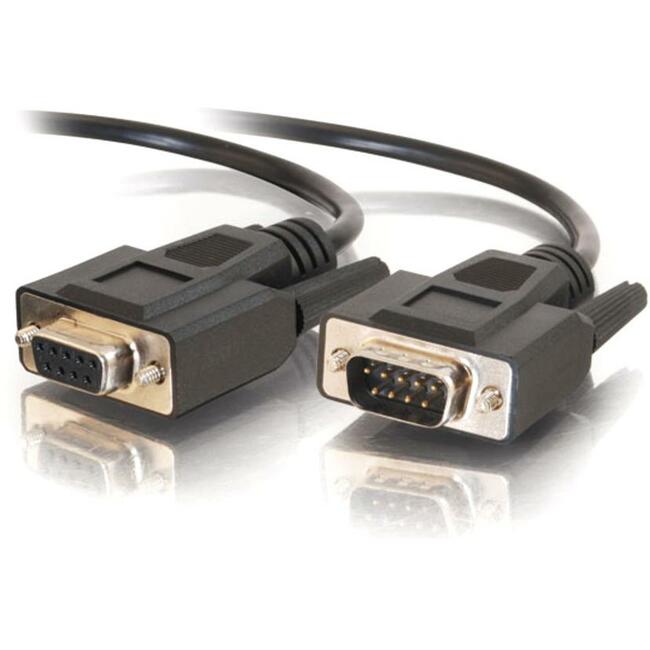 15Ft DB9 M/F Serial RS232 Extension Cable - High-Speed Data Transfer for Industrial Equipment, POS Systems & Office Devices - Black