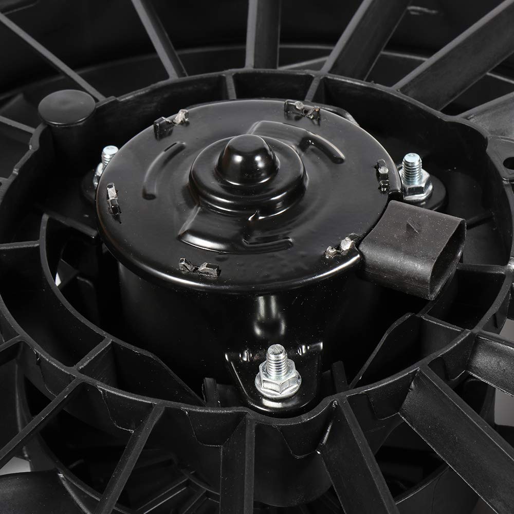 SCITOO Dual Radiator Cooling Fan Replacement for 1999-2003 Chevrolet Monte Carlo & Impala - High Performance Aluminum Condenser Fan for Engine Cooling System - Perfect for Summer Driving & Heavy Traffic Conditions