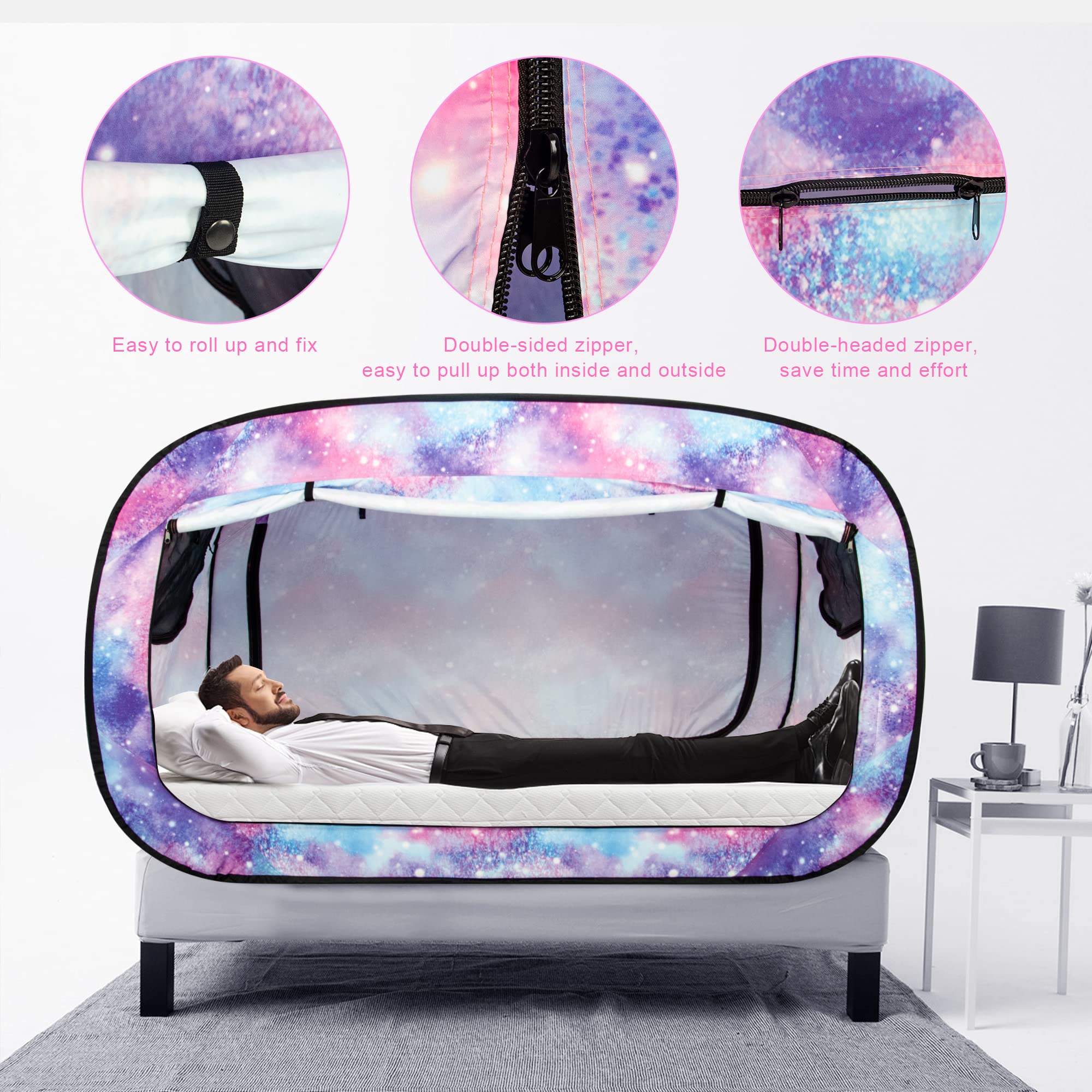 Portable Bed Tent Canopy for Kids & Adults - Breathable Indoor Sleeping Tent with 2 Doors, Private Space for Camping, Reading & Relaxation