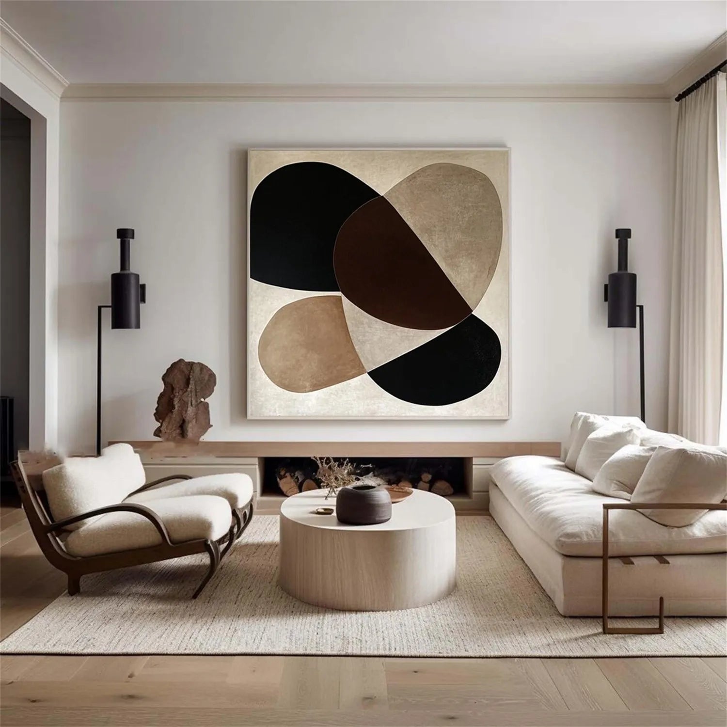 Abstract Tranquility Art Painting #WS194 - Modern Canvas Wall Decor for Living Room, Bedroom & Office - Handmade Contemporary Artwork for Home & Office Decor
