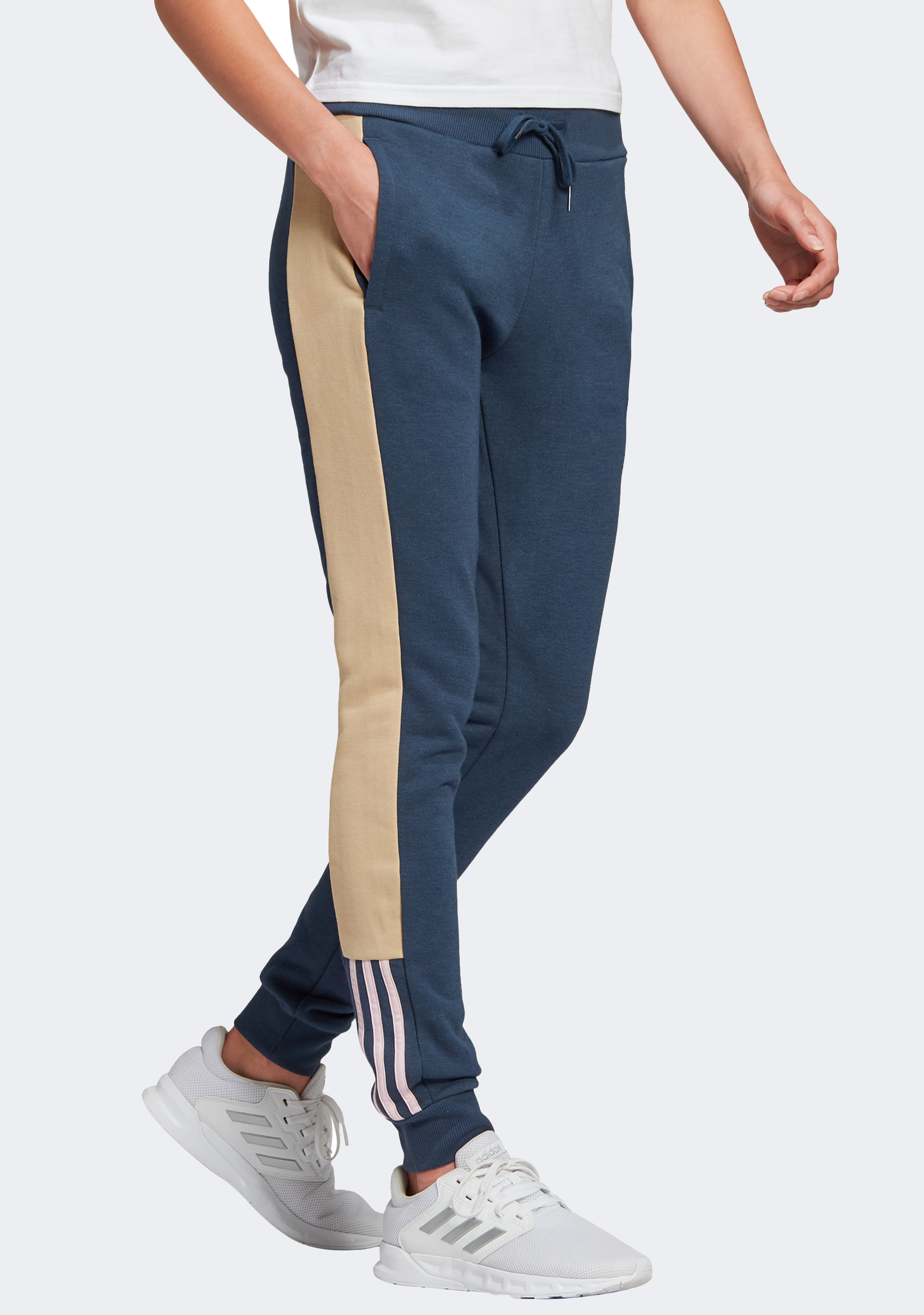 Adidas Women's Essentials Logo Colorblock Pants - Comfortable Athletic Joggers for Running, Yoga & Lounge Wear