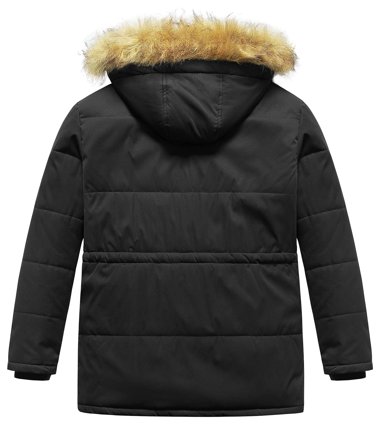 CREATMO Men's Big & Tall Waterproof Winter Puffer Jacket with Removable Fur Hood - Heavyweight Insulated Parka Coat for Cold Weather - Perfect for Snowboarding, Hiking & Outdoor Activities