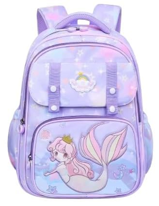 ADSON Cute Kawaii Mermaid Backpack for Girls & Boys - 16 Inch Waterproof School Bag, Travel Daypack, Bookbag for Kids & Teens - Perfect for School, Travel & Daily Use (Mermaid Multi Color)
