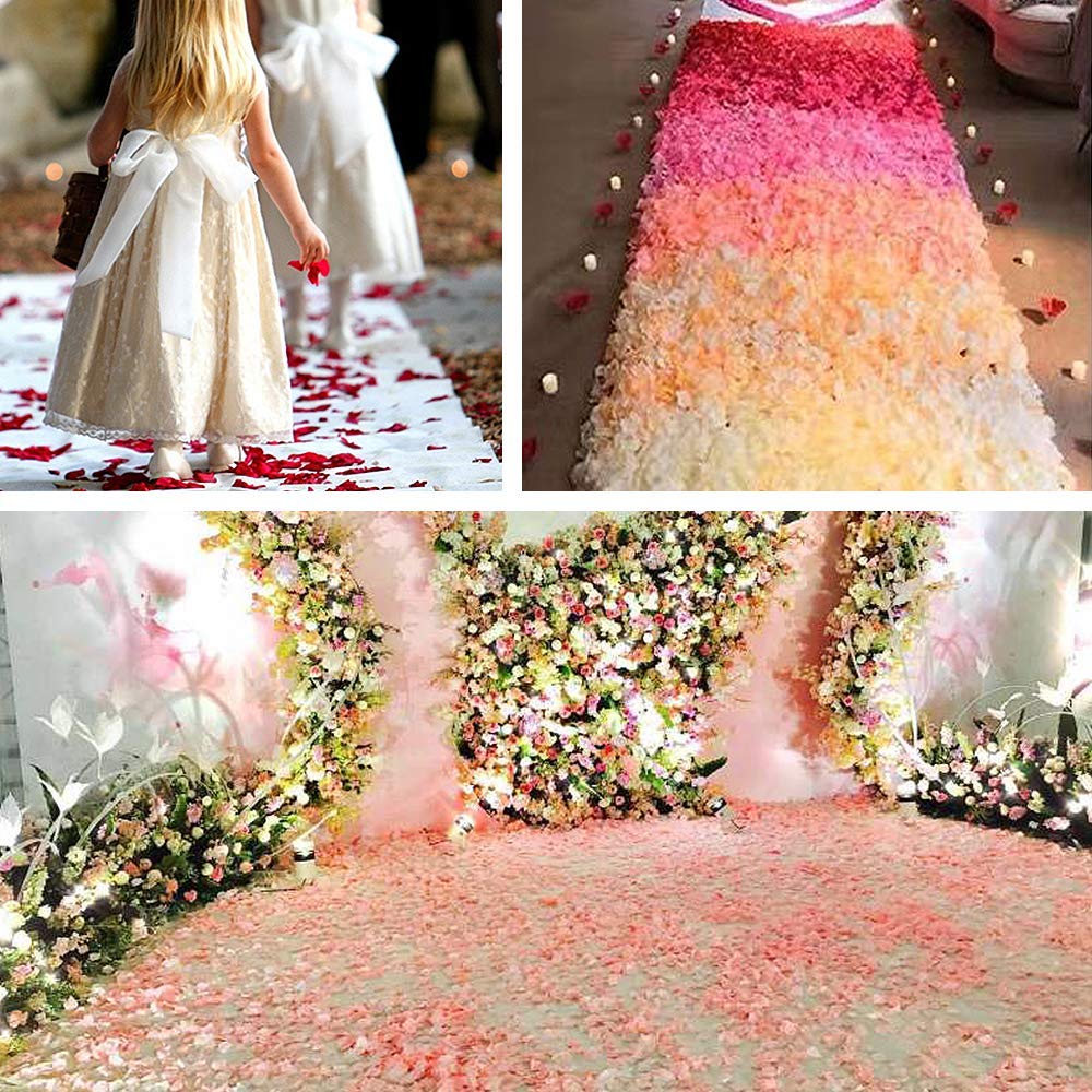 2200 Pcs Premium Silk Rose Petals - Orange Wedding Decorations, Anniversary Party Supplies, Romantic Scatter Flowers for Aisle, Table & Venue Decor